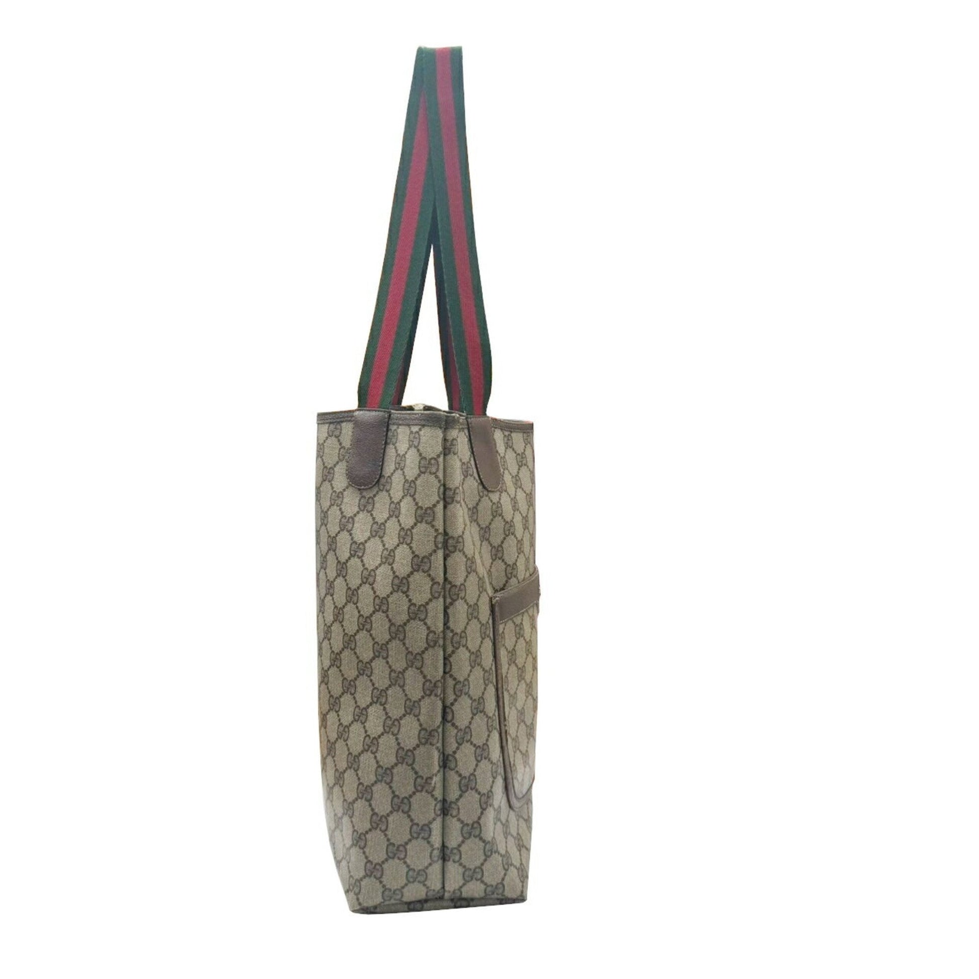 Gucci Beige Pvc Leather Tote Bag