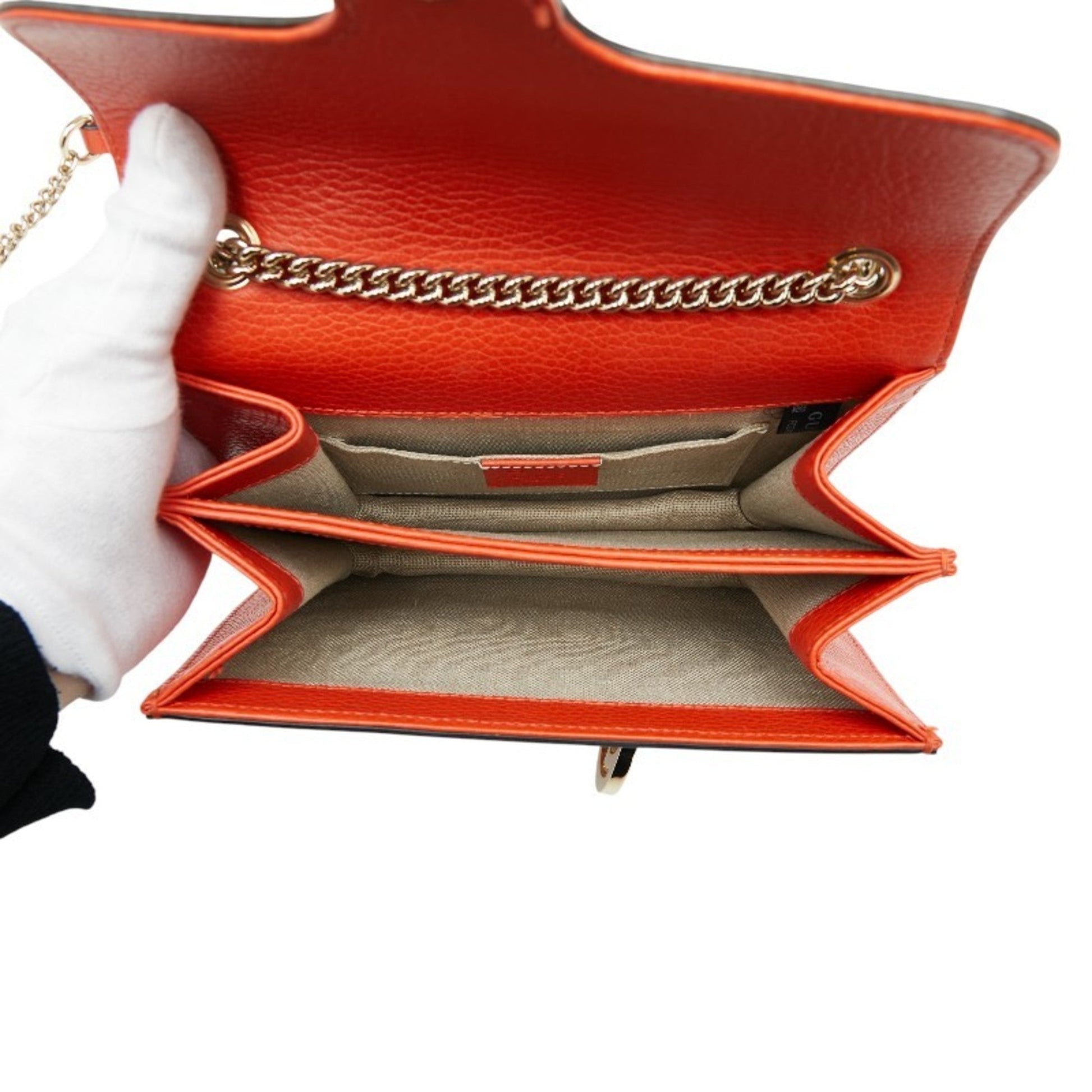 Gucci Orange Leather Shoulder Bag