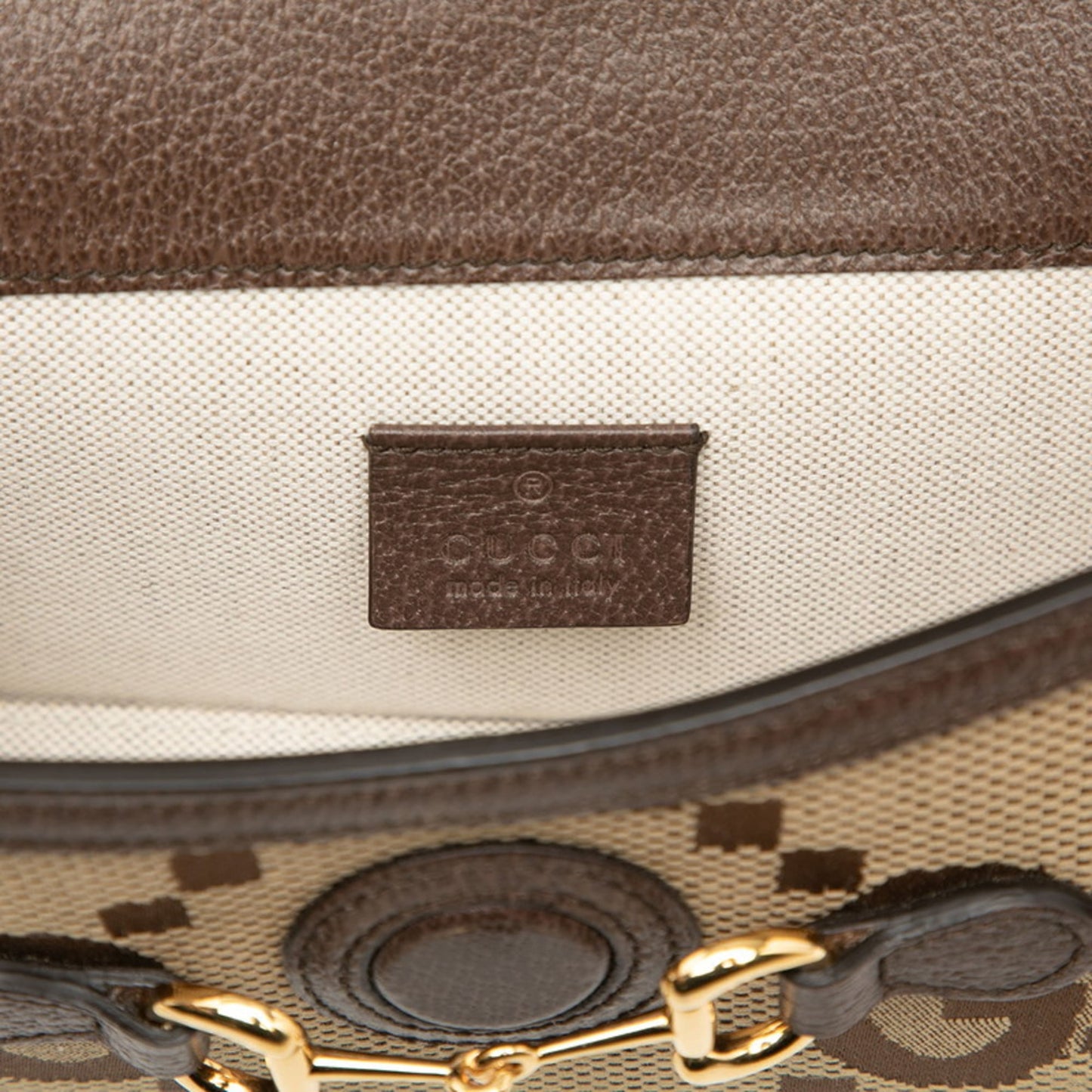 Gucci Brown Canvas Leather Shoulder Bag