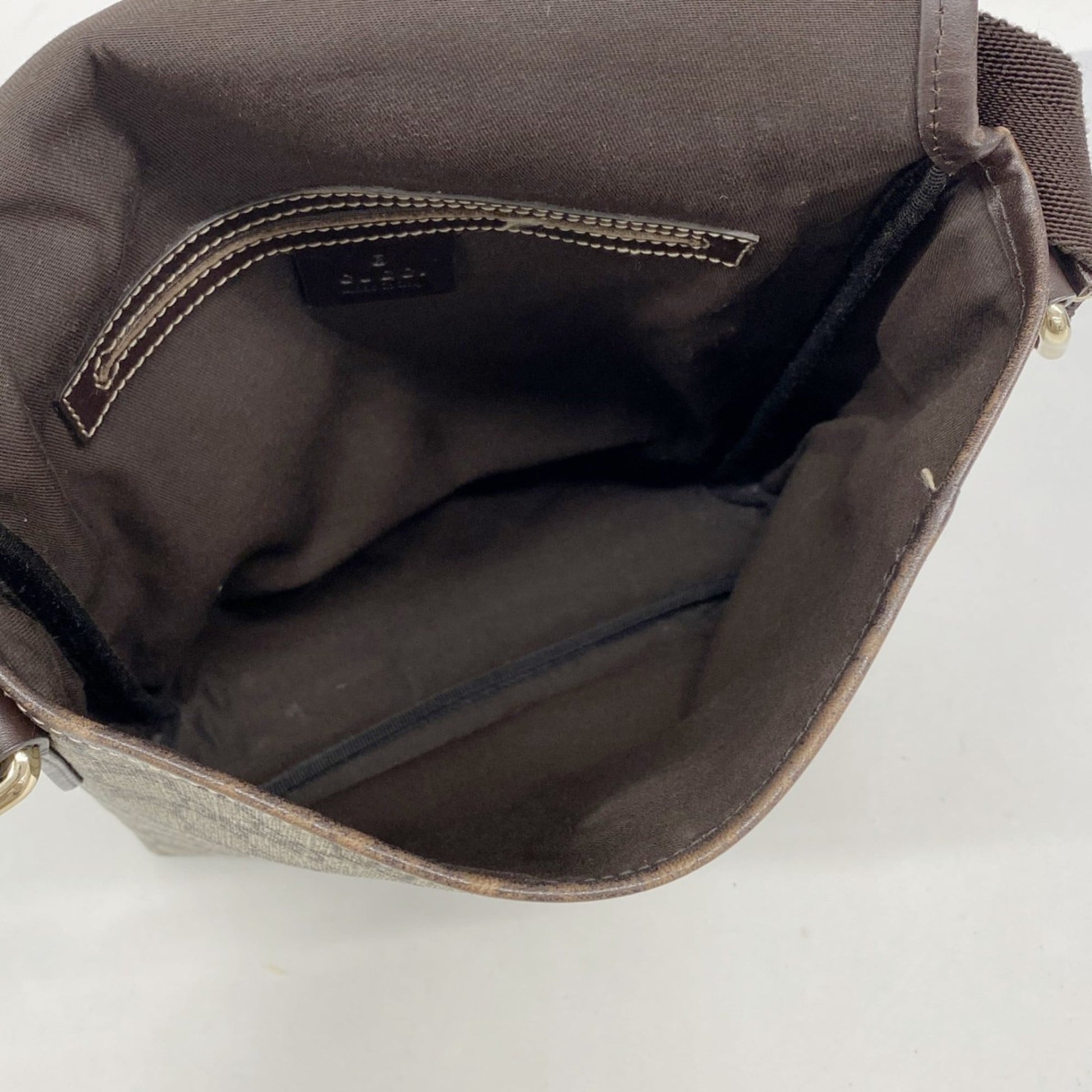 Gucci Beige Brown Pvc Shoulder Bag