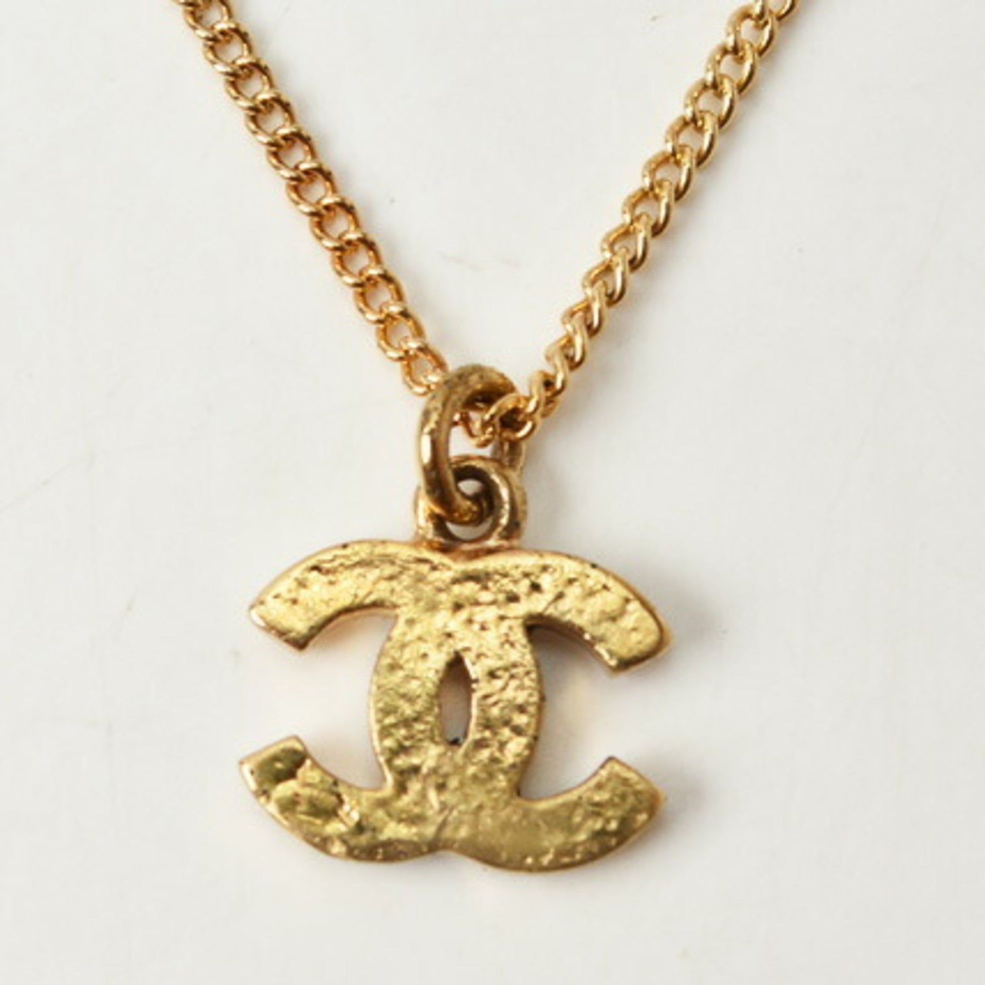 Chanel necklace/pendant CHANEL coco mark/CC rhinestone gold