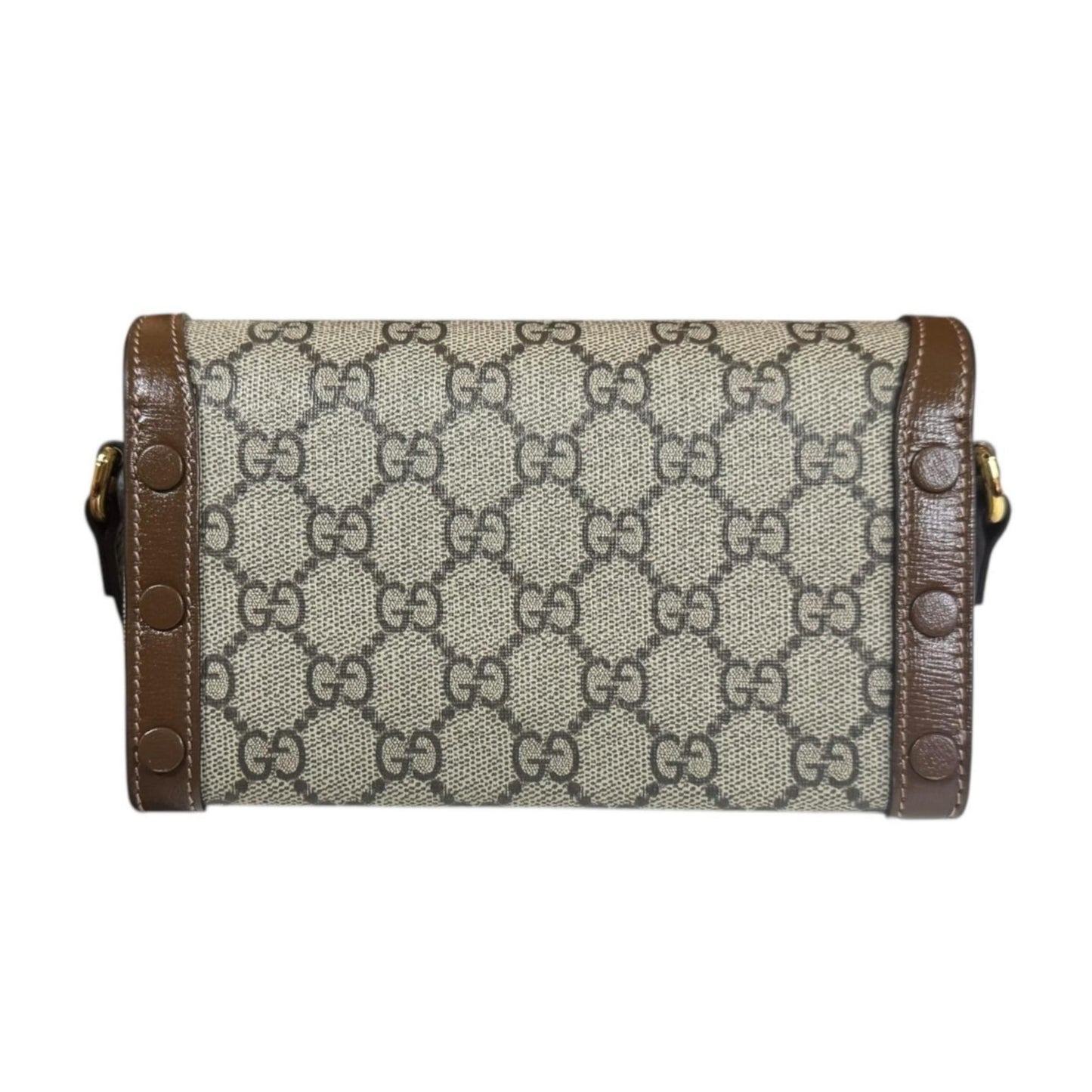 Gucci Horsebit Beige Brown Gg Supreme Shoulder Bag