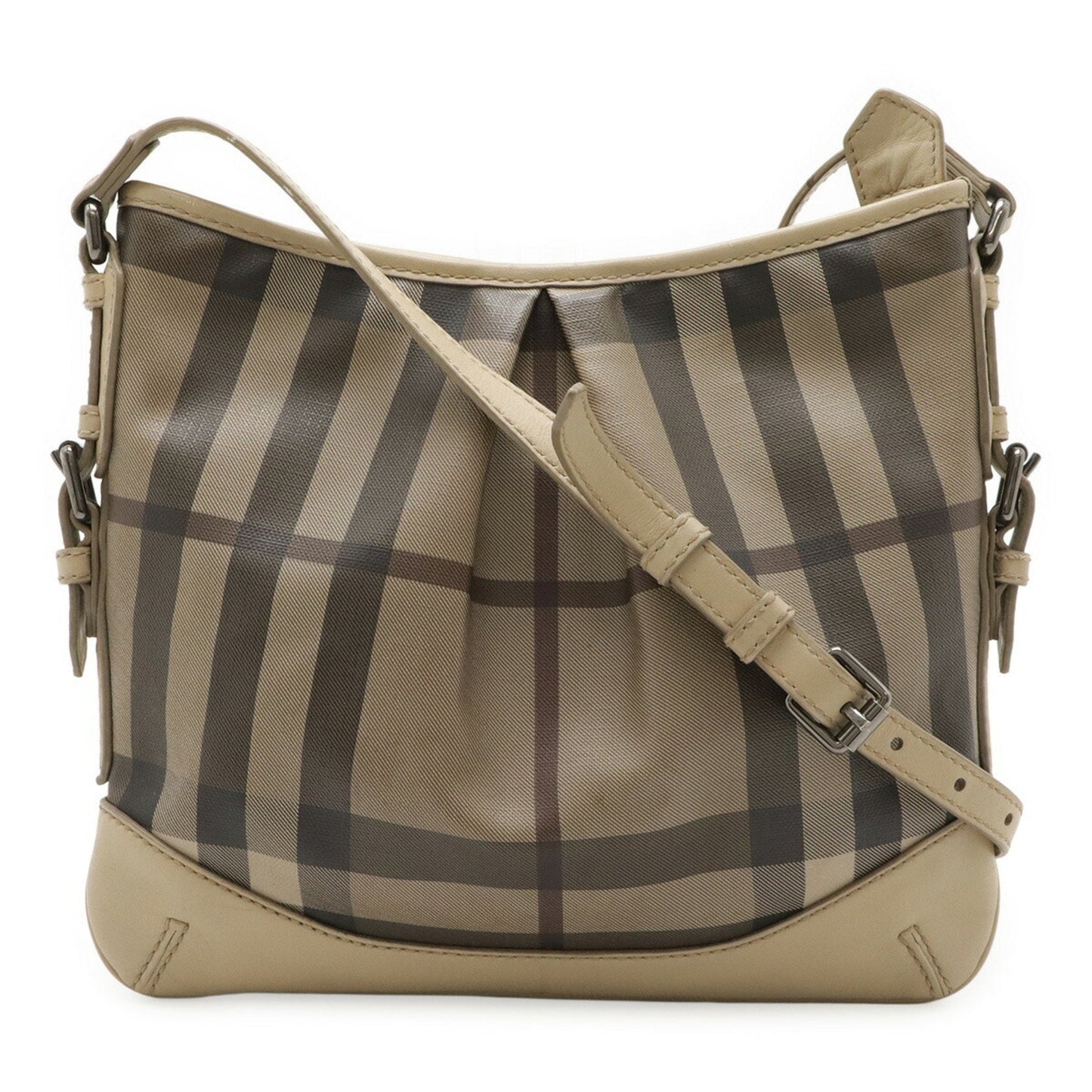 Burberry Grayish Multi Color Pvc Shoulder Bag Leather