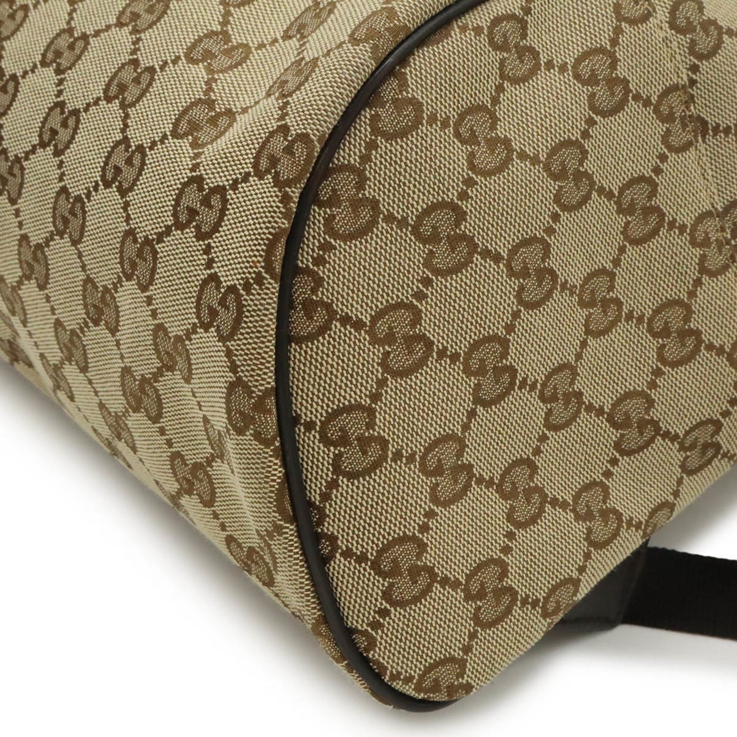 Gucci Gg Canvas Beige Dark Brown Gg Canvas Leather Backpack