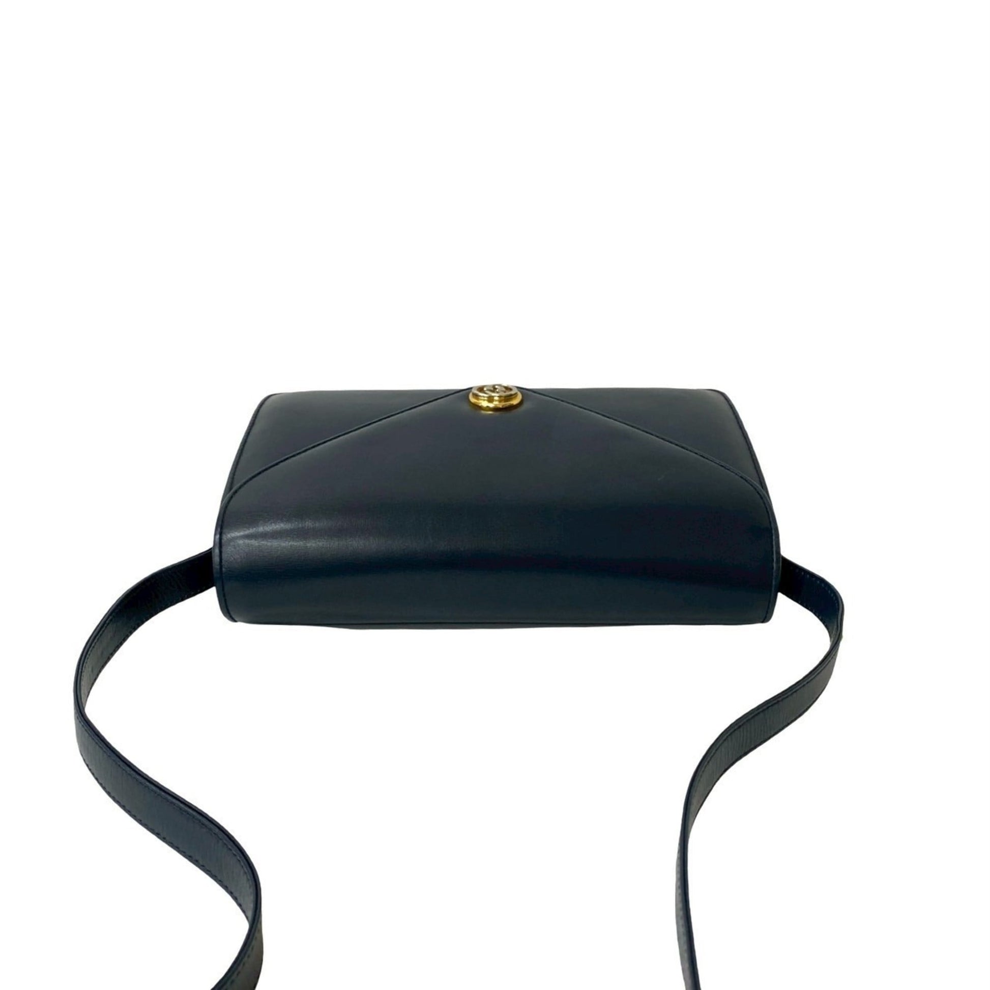 Gucci Navy Leather Pochette Shoulder Bag