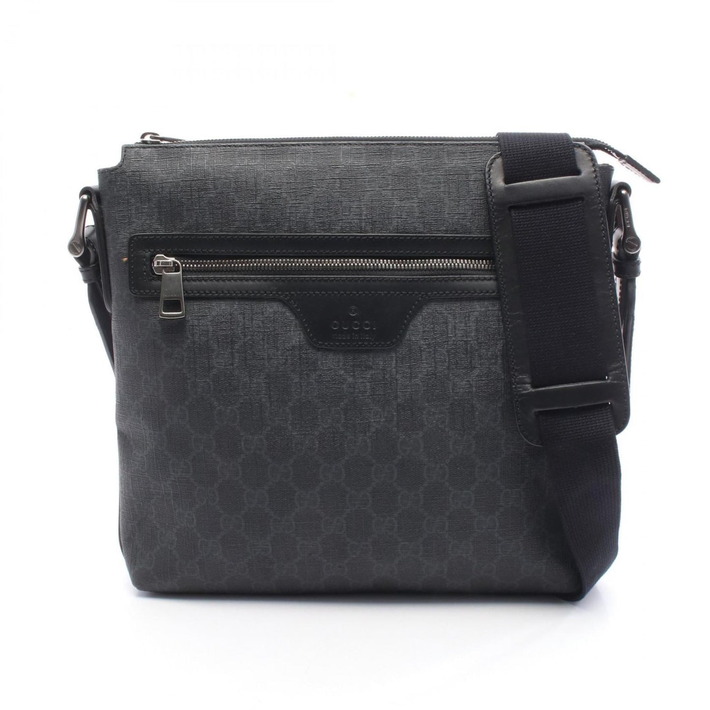 Gucci Black Gg Supreme Leather Shoulder Bag