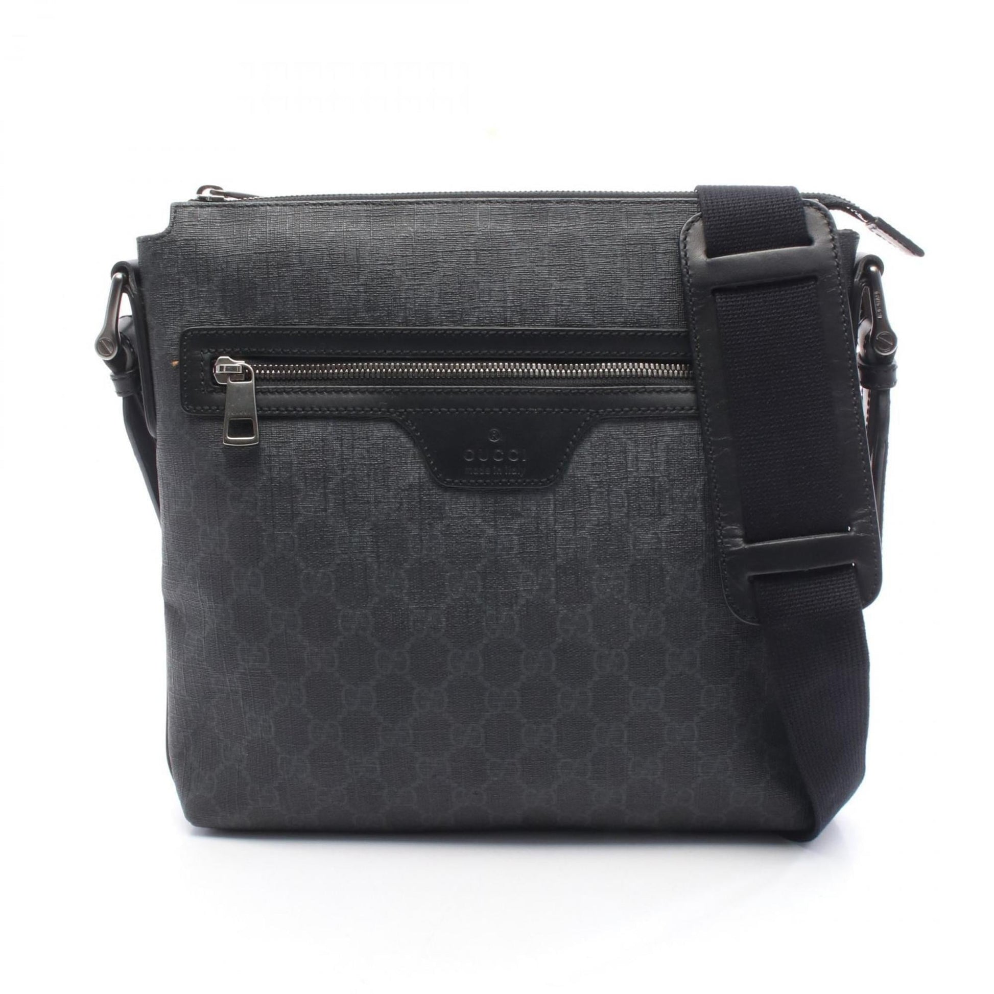 Gucci Black Gg Supreme Leather Shoulder Bag