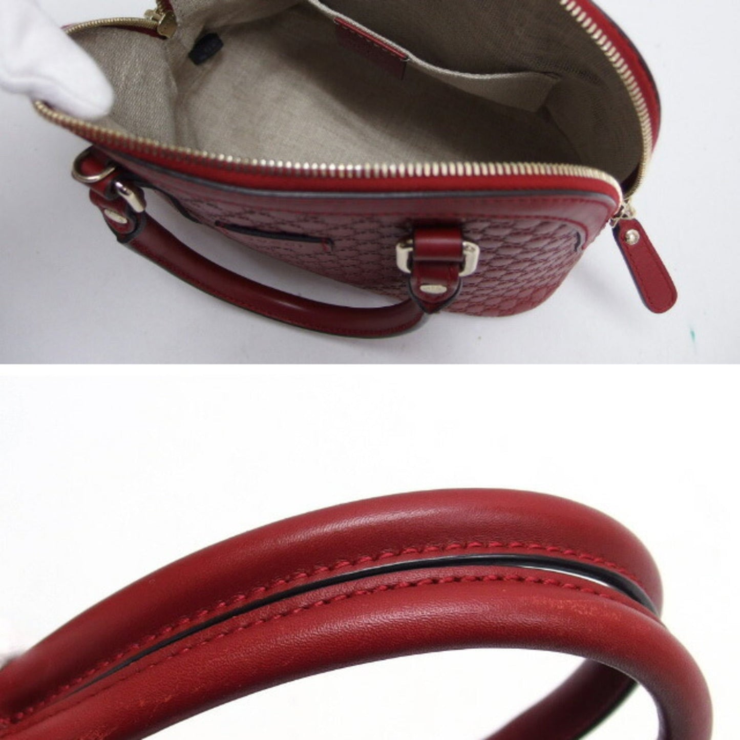 Gucci Red Color Leather Handbag Shoulder Bag