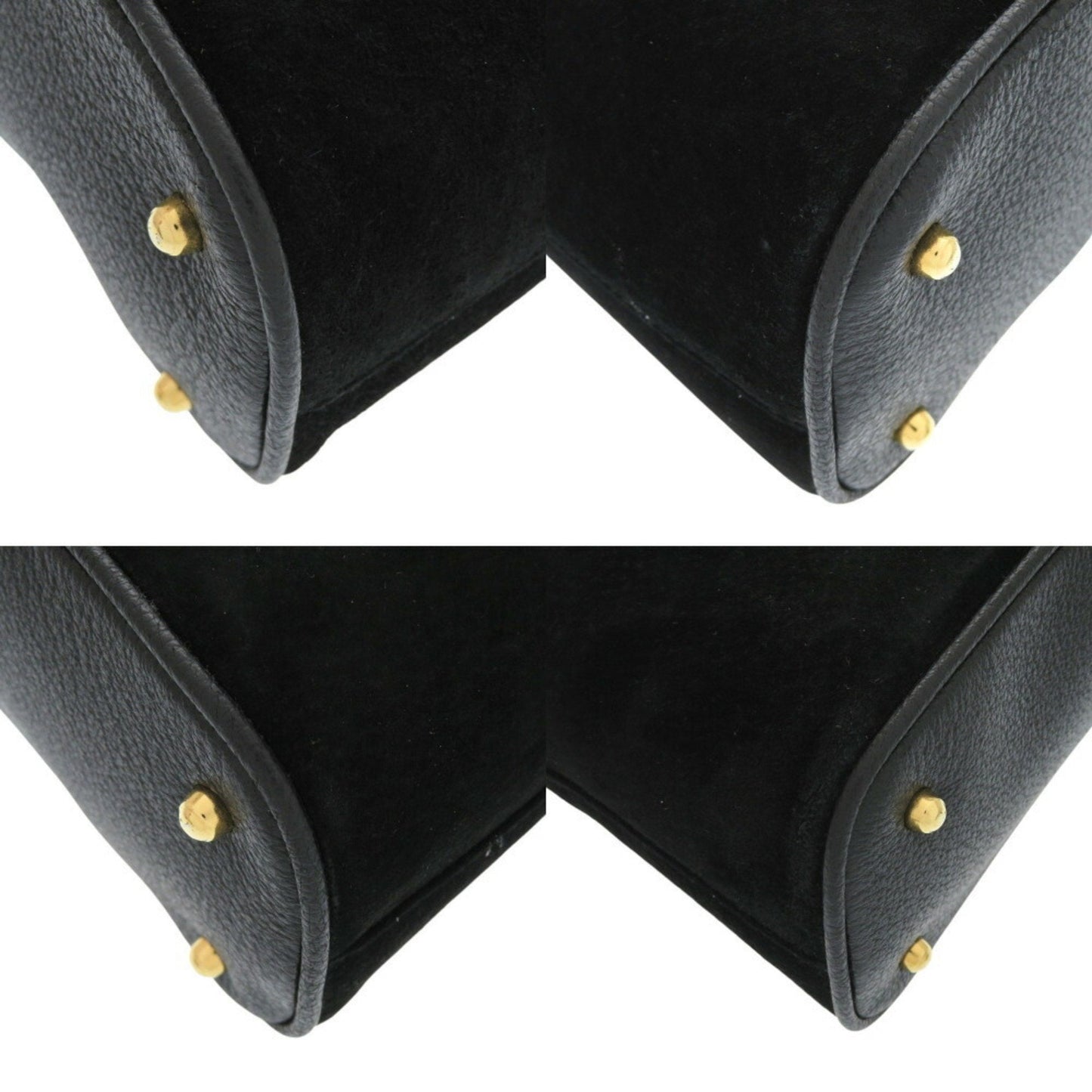 Gucci Black Bamboo Suede Handbag