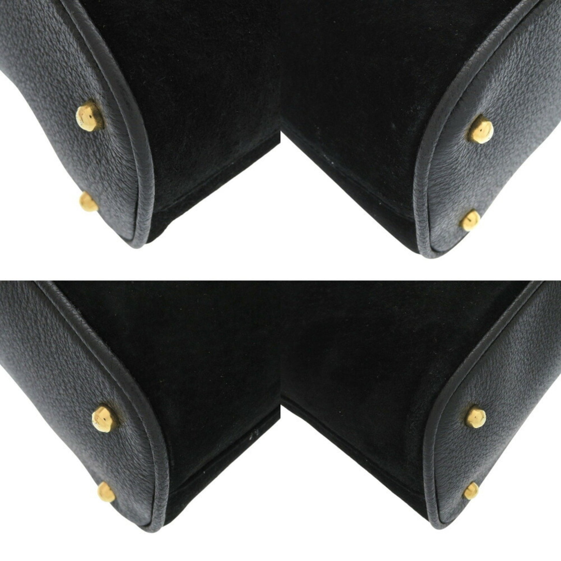 Gucci Black Bamboo Suede Handbag
