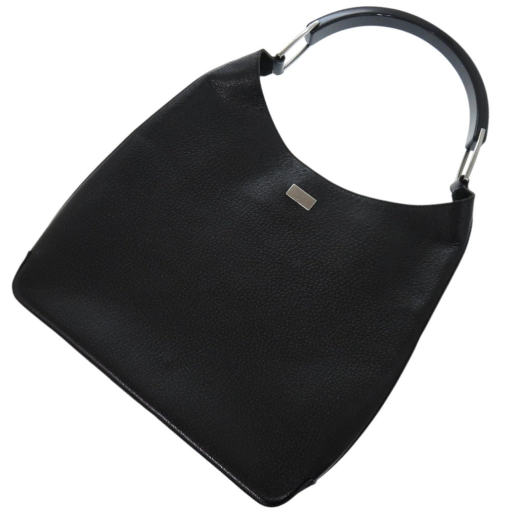 Gucci Black Suede Plastic Leather Shoulder Bag