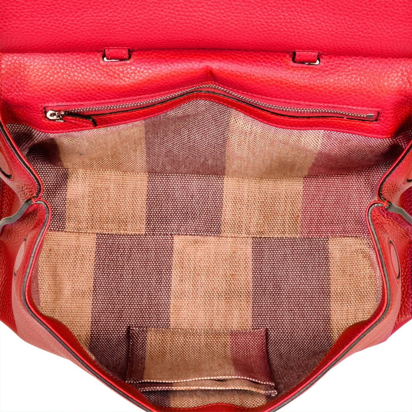 Gucci Daily Red Color Leather Bamboo Handbag