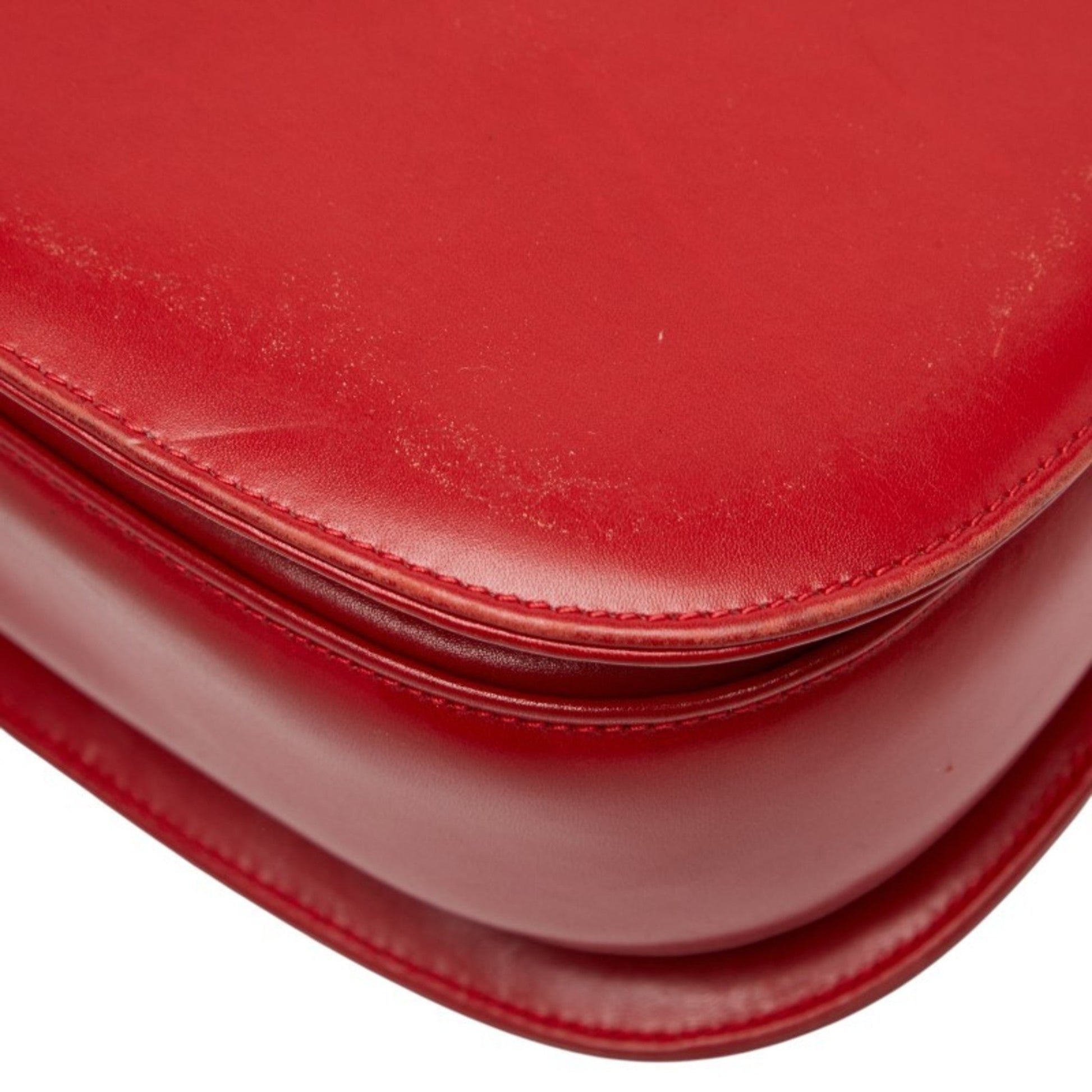 Gucci Bamboo Red Color Leather Handbag Shoulder Bag