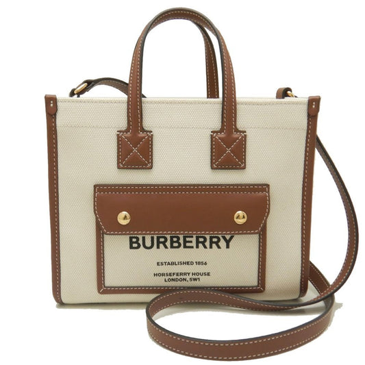 Burberry Tote Bag Leather Canvas