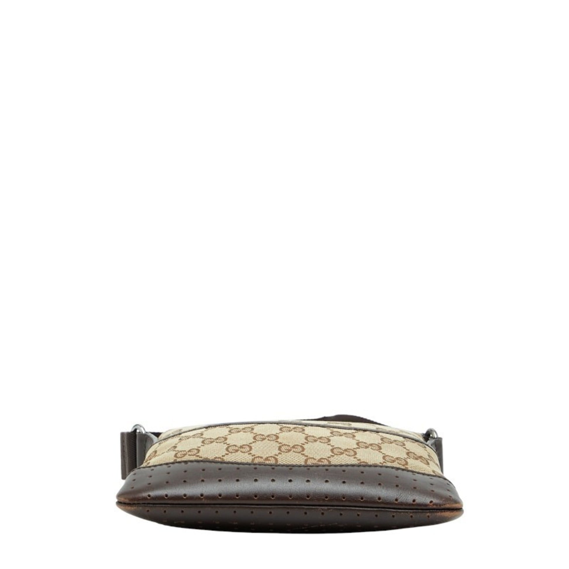 Gucci Gg Canvas Beige Brown Gg Canvas Leather Shoulder Bag
