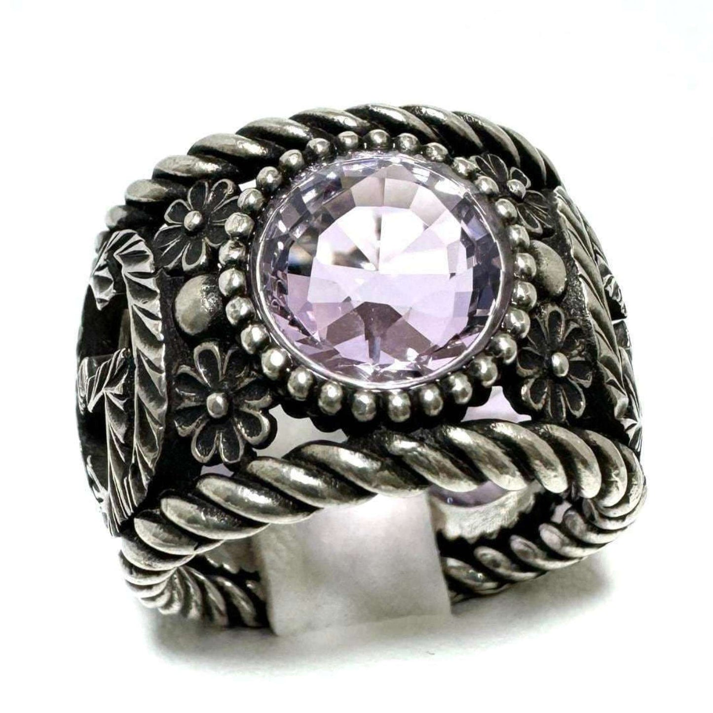 Gucci Silver Rhinestone Silver 925 Band Ring