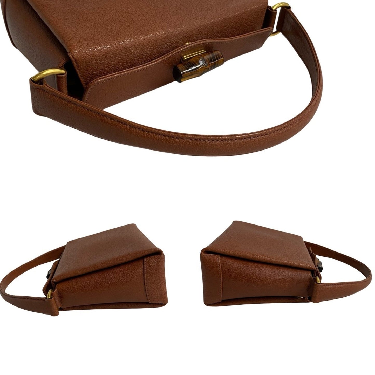 Gucci Brown Leather Handbag Tote Bag