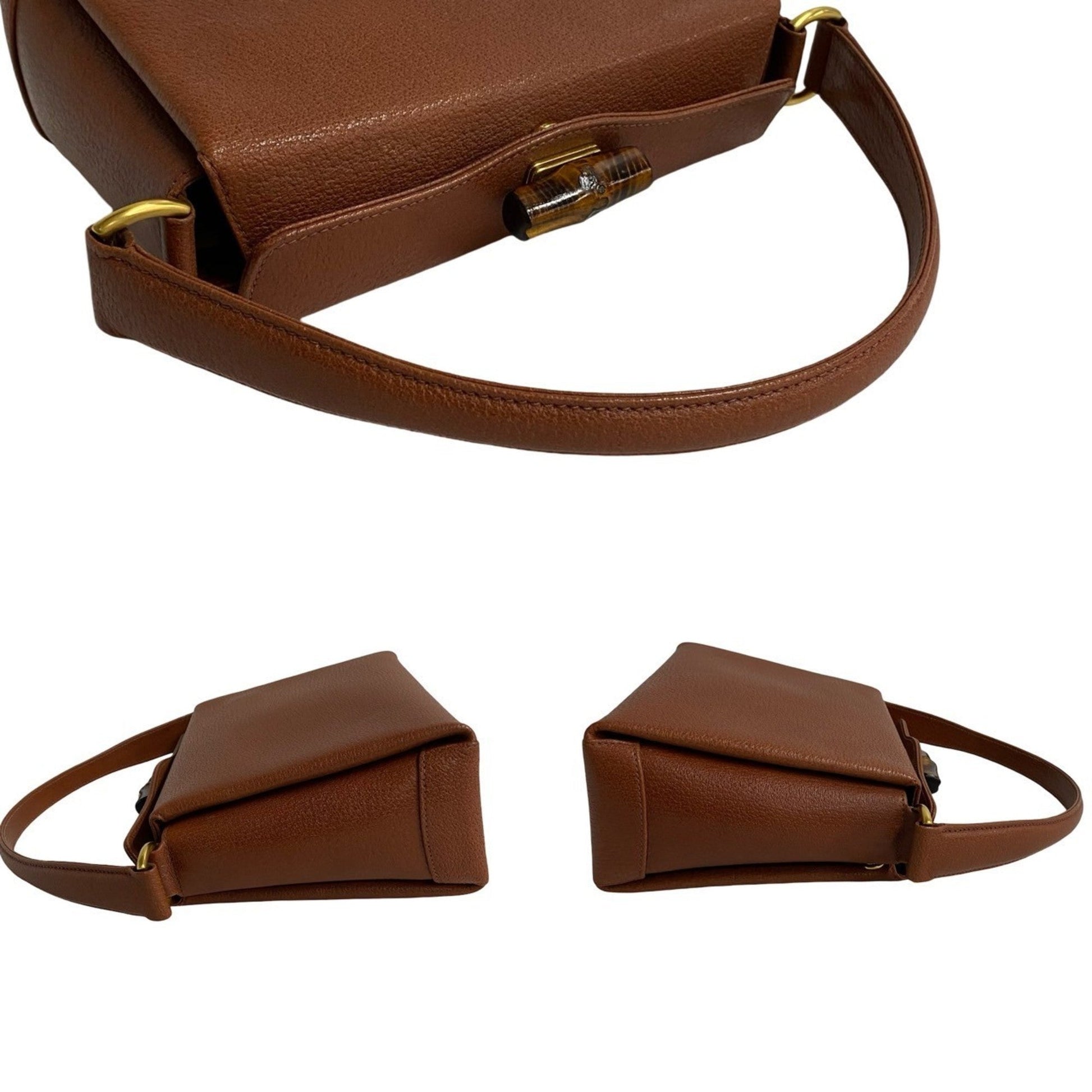 Gucci Brown Leather Handbag Tote Bag