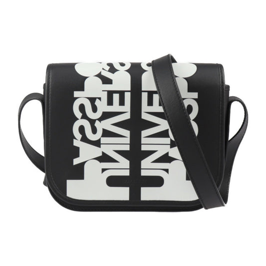 Burberry Handbag Shoulder Bag Leather Black White