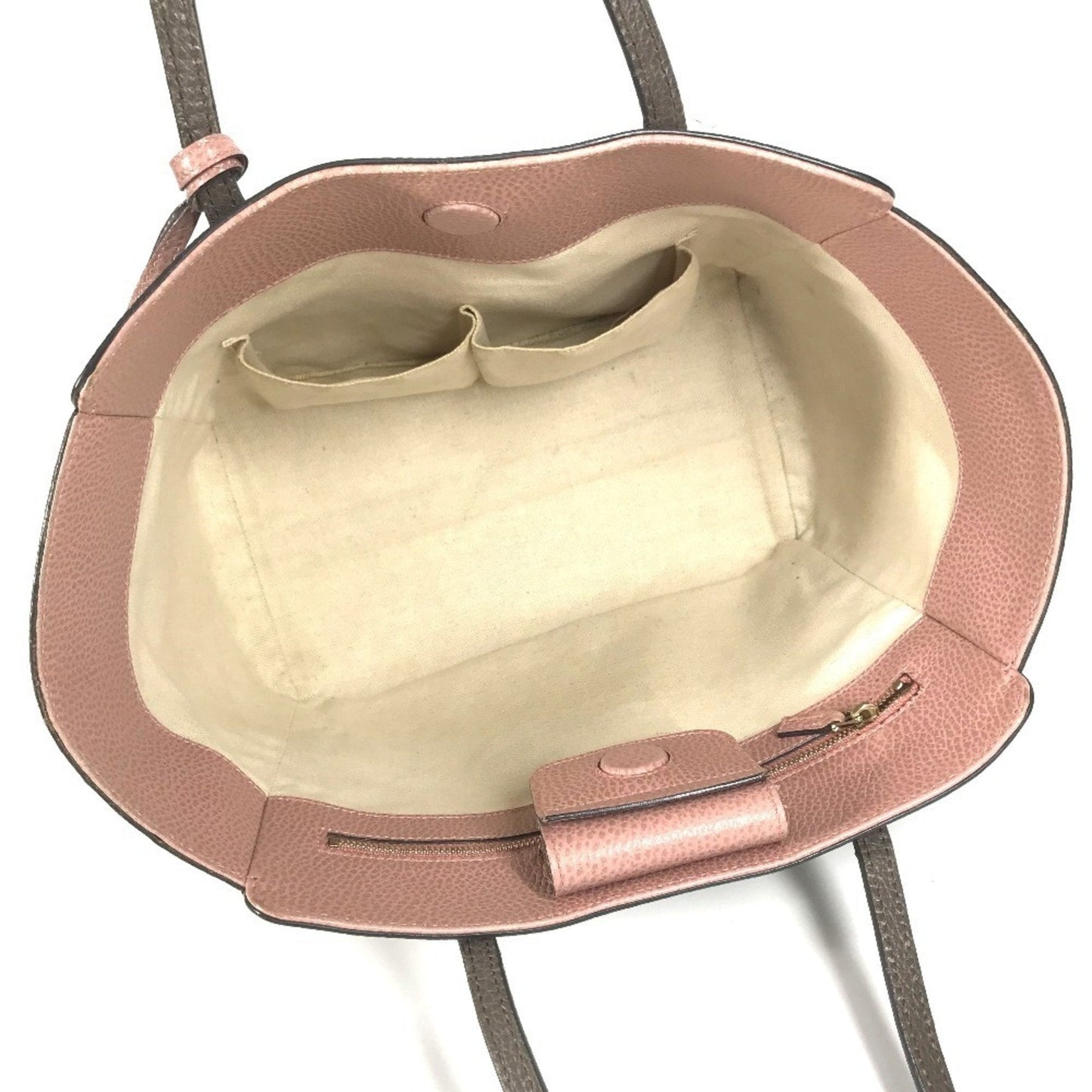 Gucci Gray Pink Leather Shoulder Bag Tote Bag
