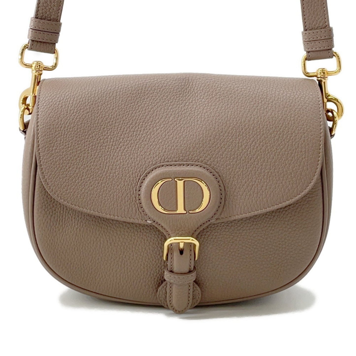 Dior Handbag Christian Grayish Shoulder Bag Leather
