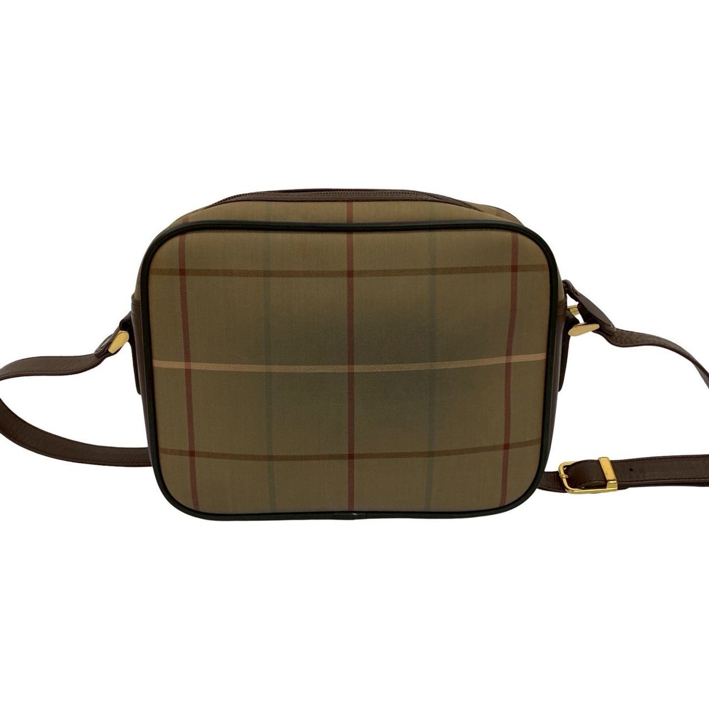 Burberry Khaki Shoulder Bag Leather Canvas Brown Shoulder Bag 6