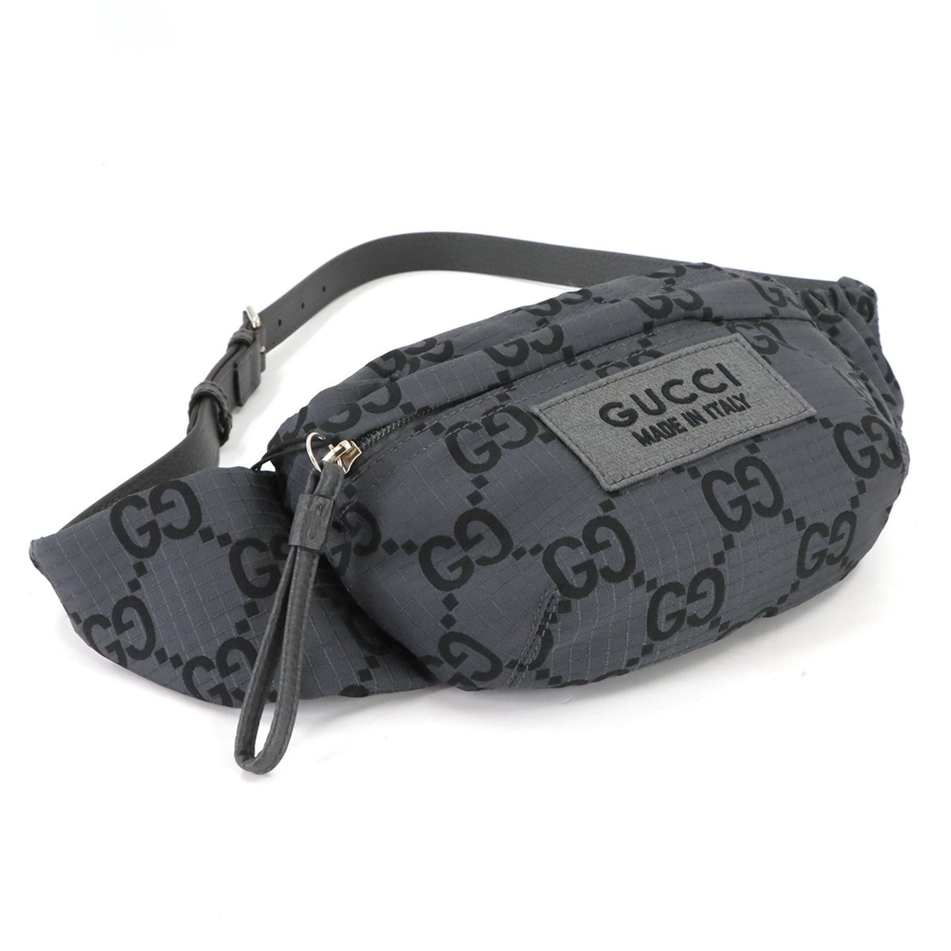 Gucci Gray Polyester Leather Fanny Pack Sling Bag