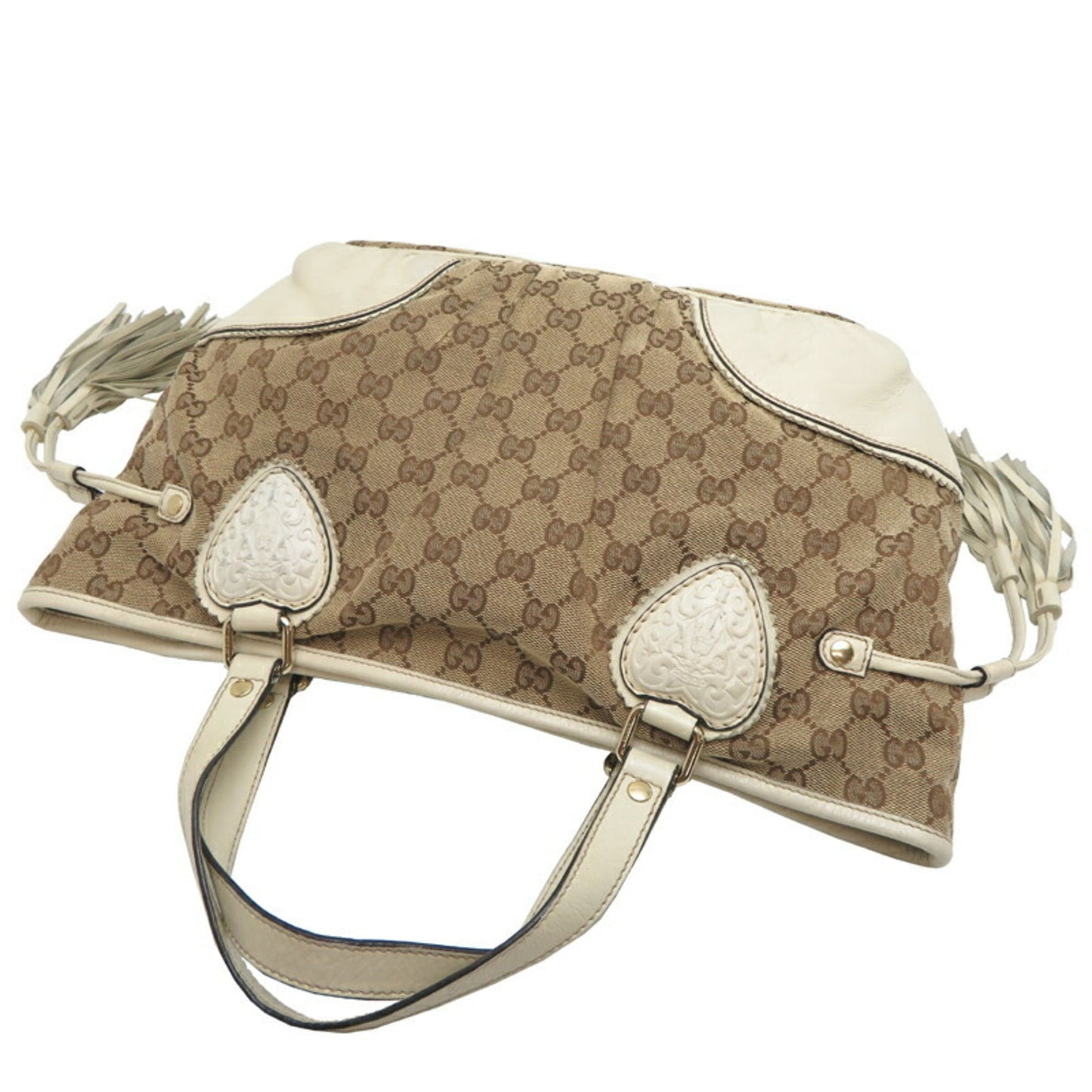 Gucci Beige White Gg Canvas Tote Bag