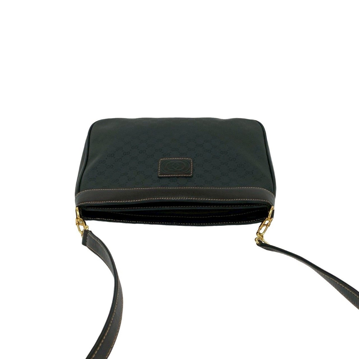 Gucci Black Leather Pvc Pochette Shoulder Bag
