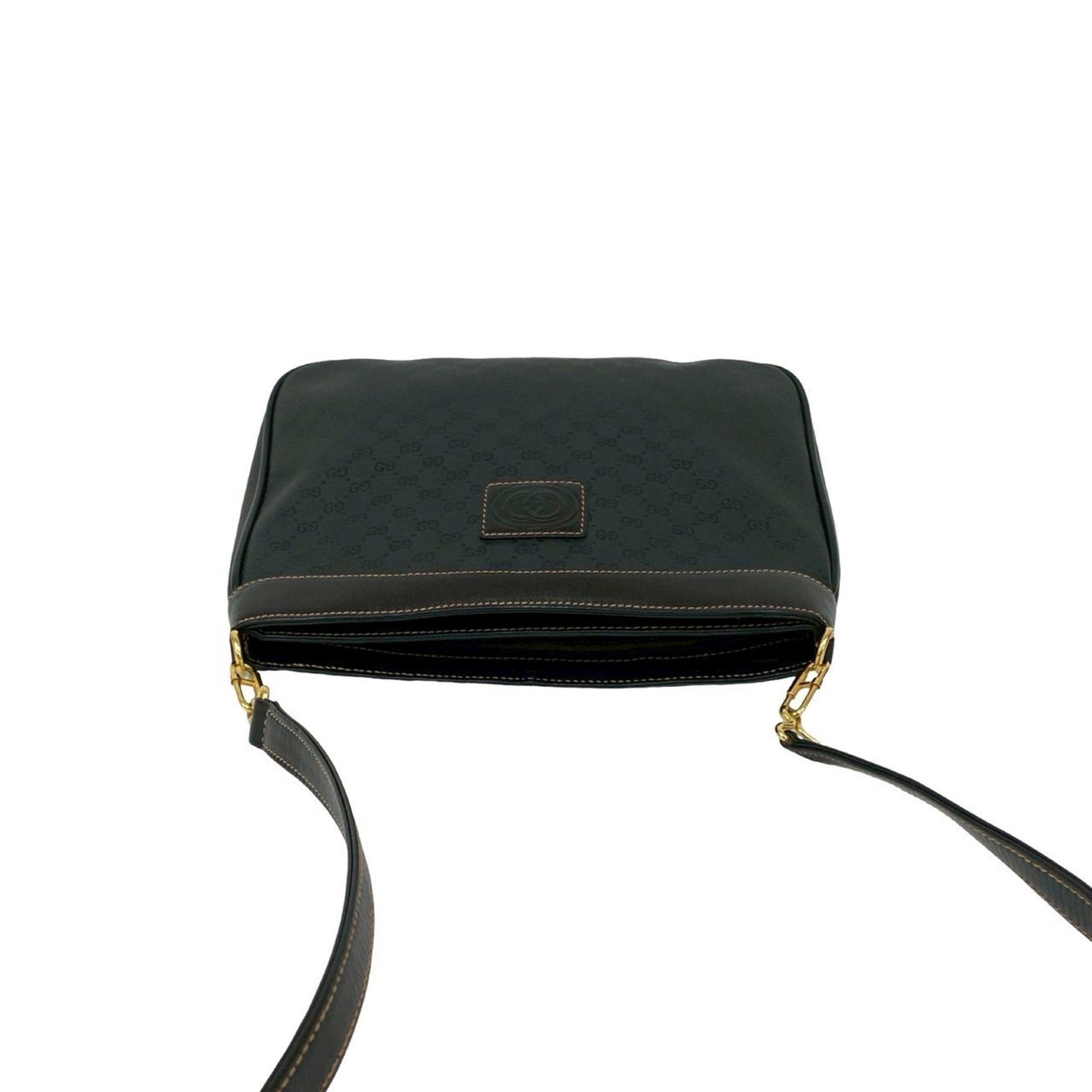 Gucci Black Leather Pvc Pochette Shoulder Bag