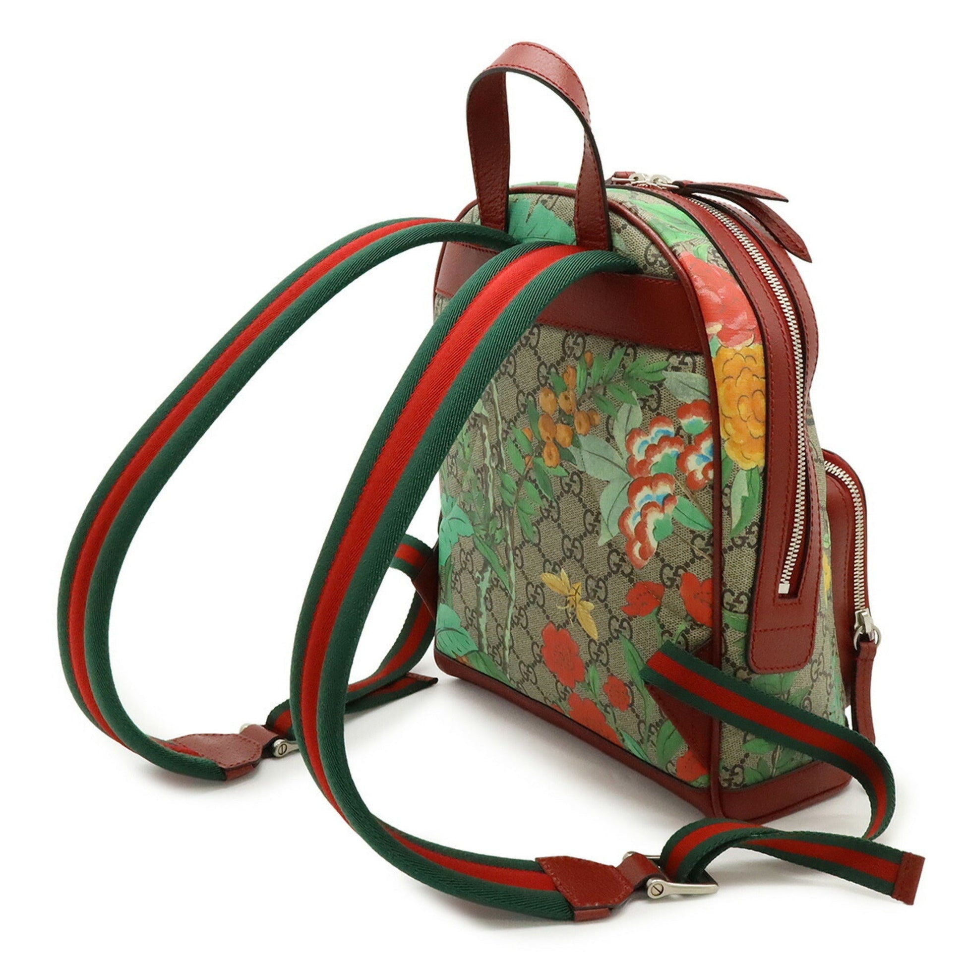 Gucci Beige Multi-Color Red Color Gg Supreme Leather Backpack