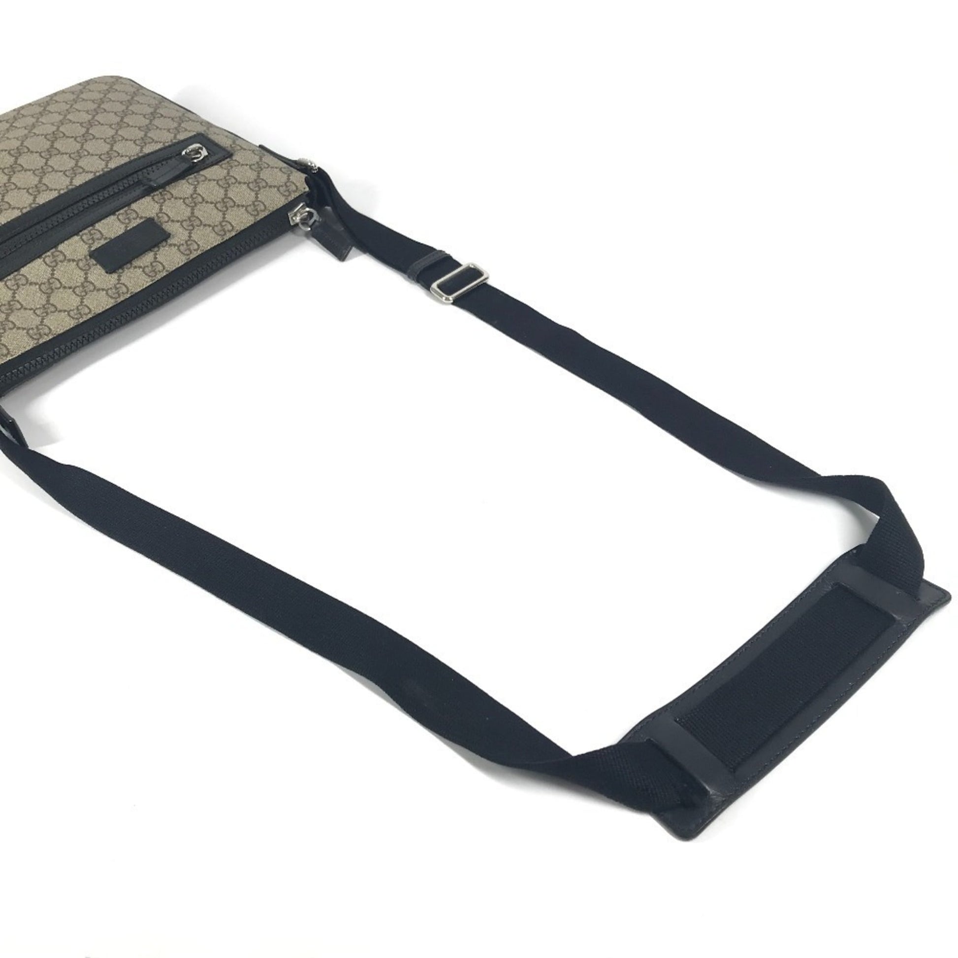 Gucci Beige Black Gg Supreme Leather Messenger Bag Shoulder Bag