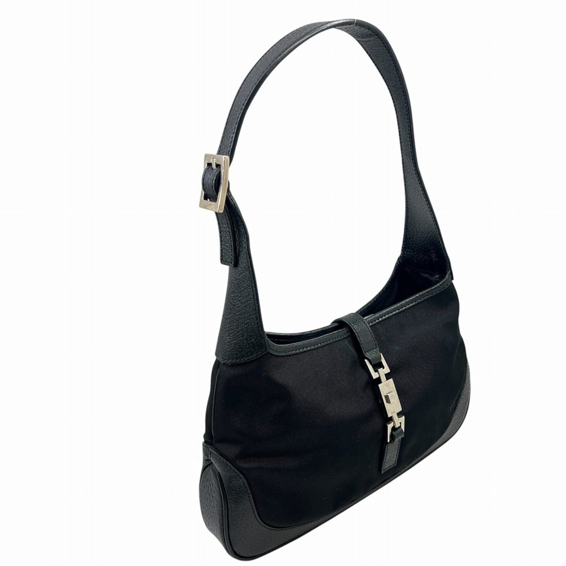 Gucci Black Canvas Leather Handbag