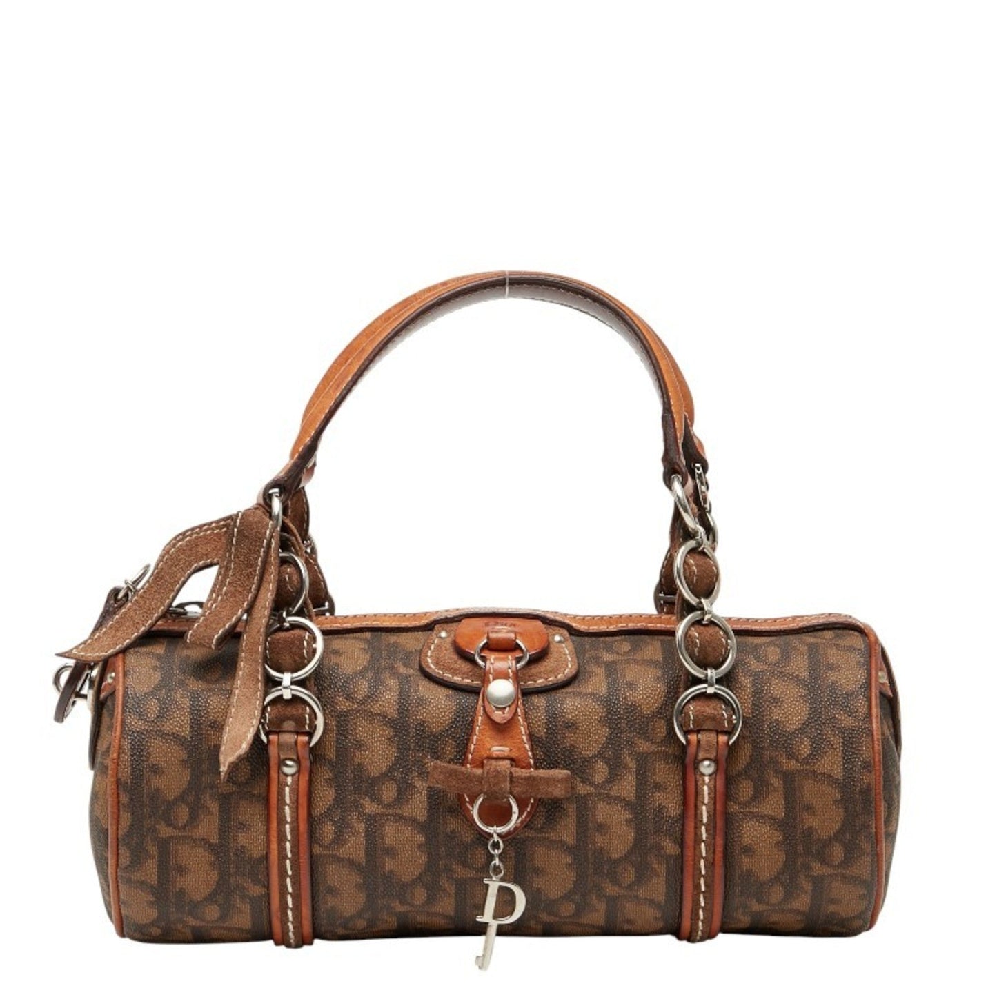 Dior Handbag Christian Trotter Pvc Leather Brown