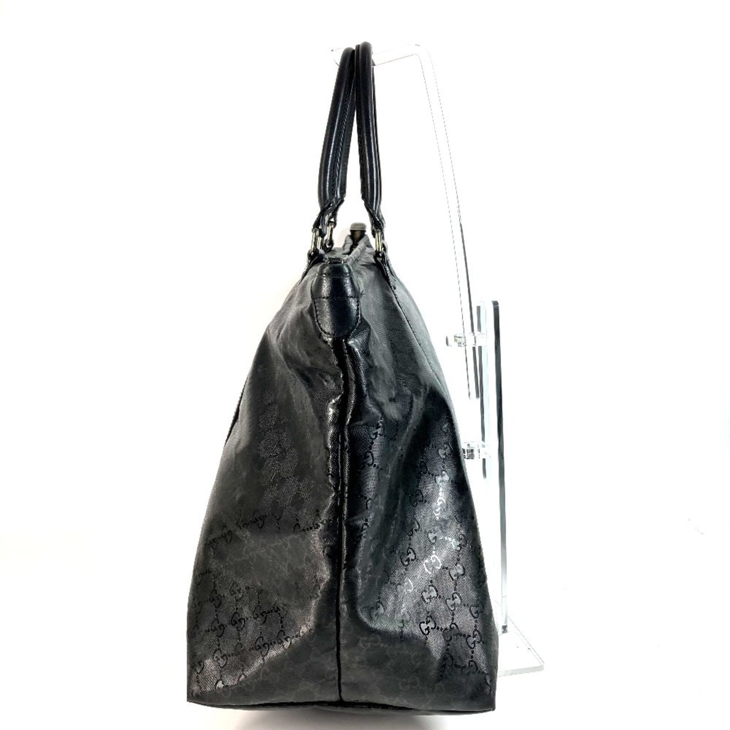 Gucci Gg Imprimé Black Leather Gg Imprimé Boston Bag Shoulder Bag Tote Bag