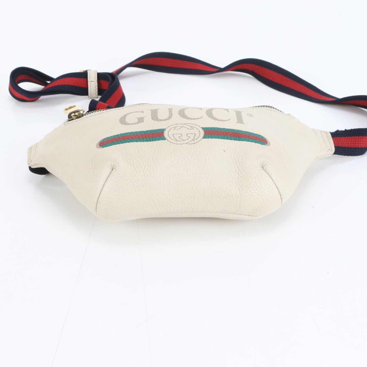 Gucci White Leather Pouch Sling Bag