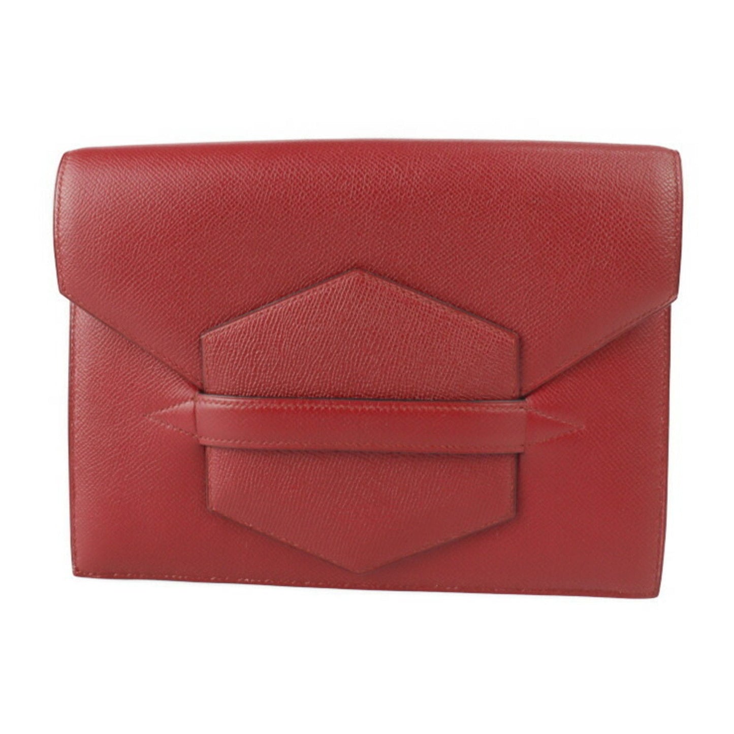 Hermes Color Courchevel Clutch Bag Leather Red