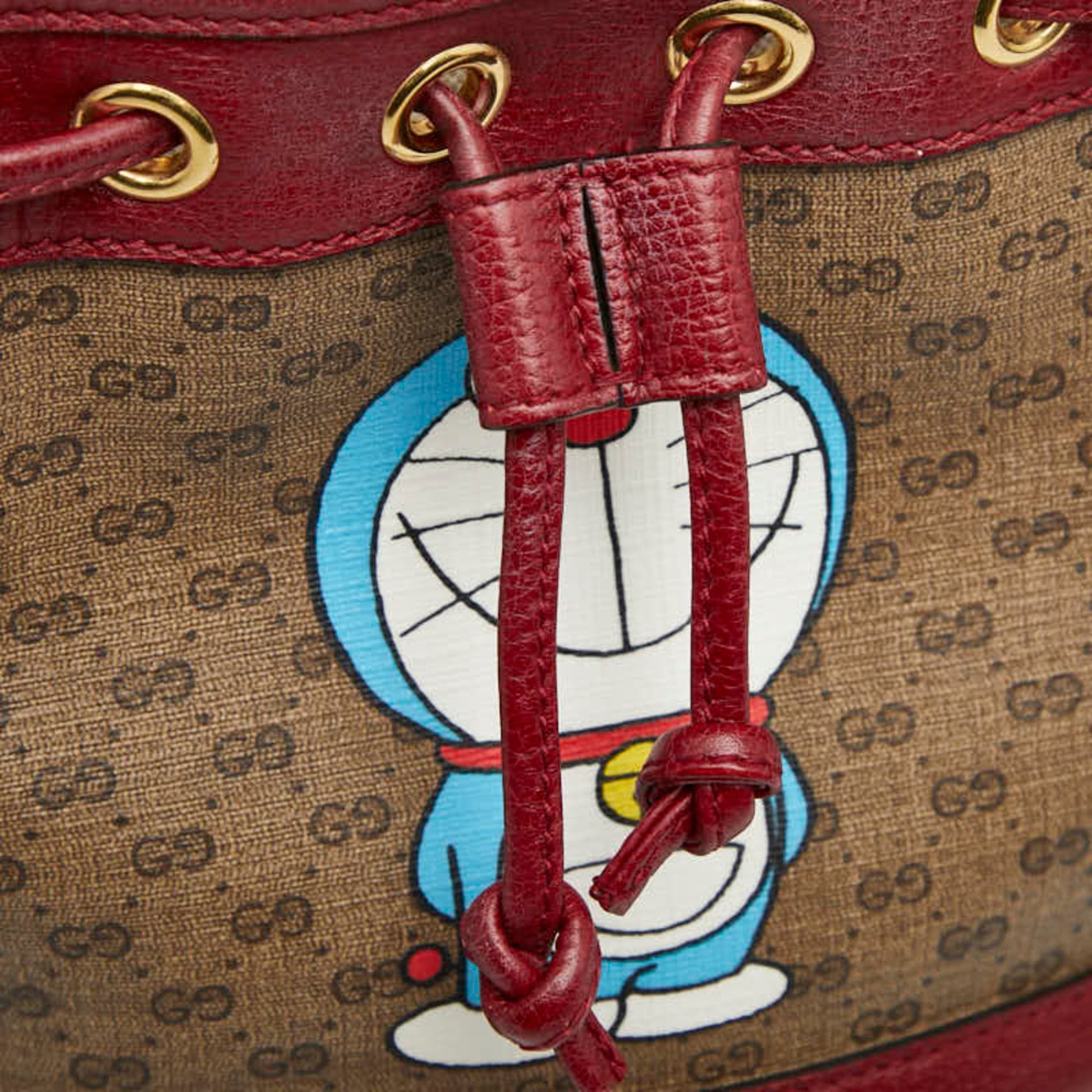 Gucci Beige Red Color Pvc Leather Shoulder Bag