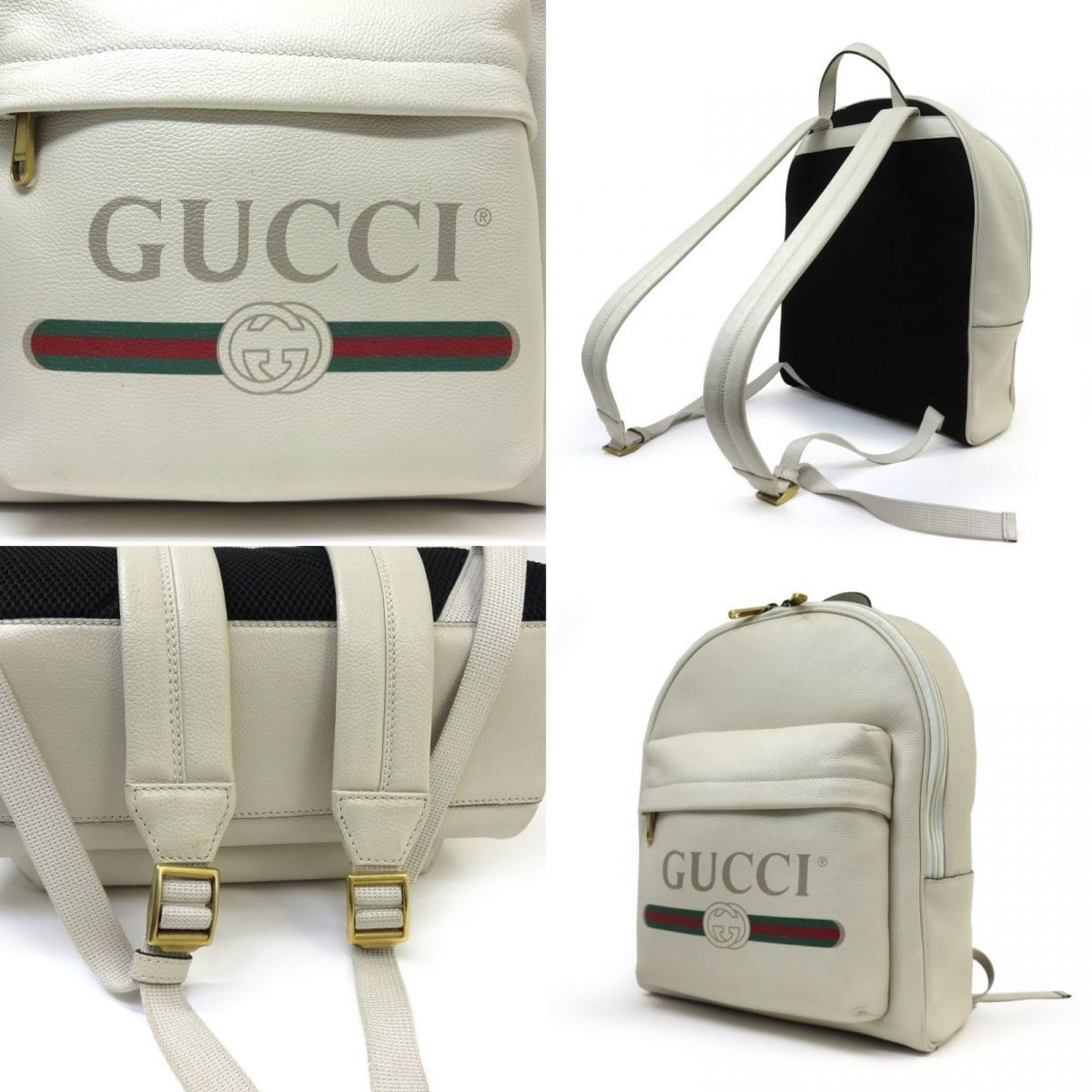 Gucci White Leather Backpack