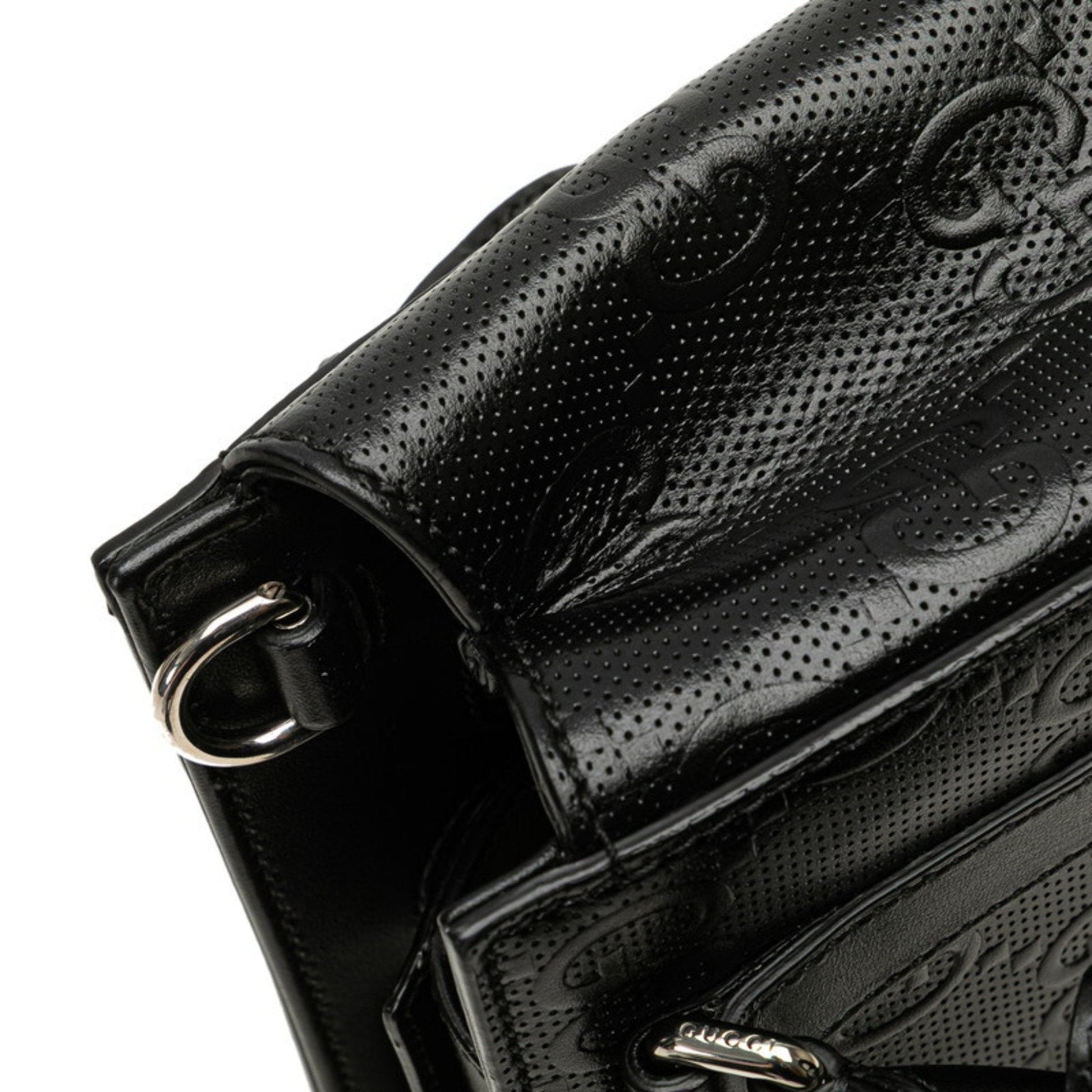 Gucci Black Leather Handbag Shoulder Bag