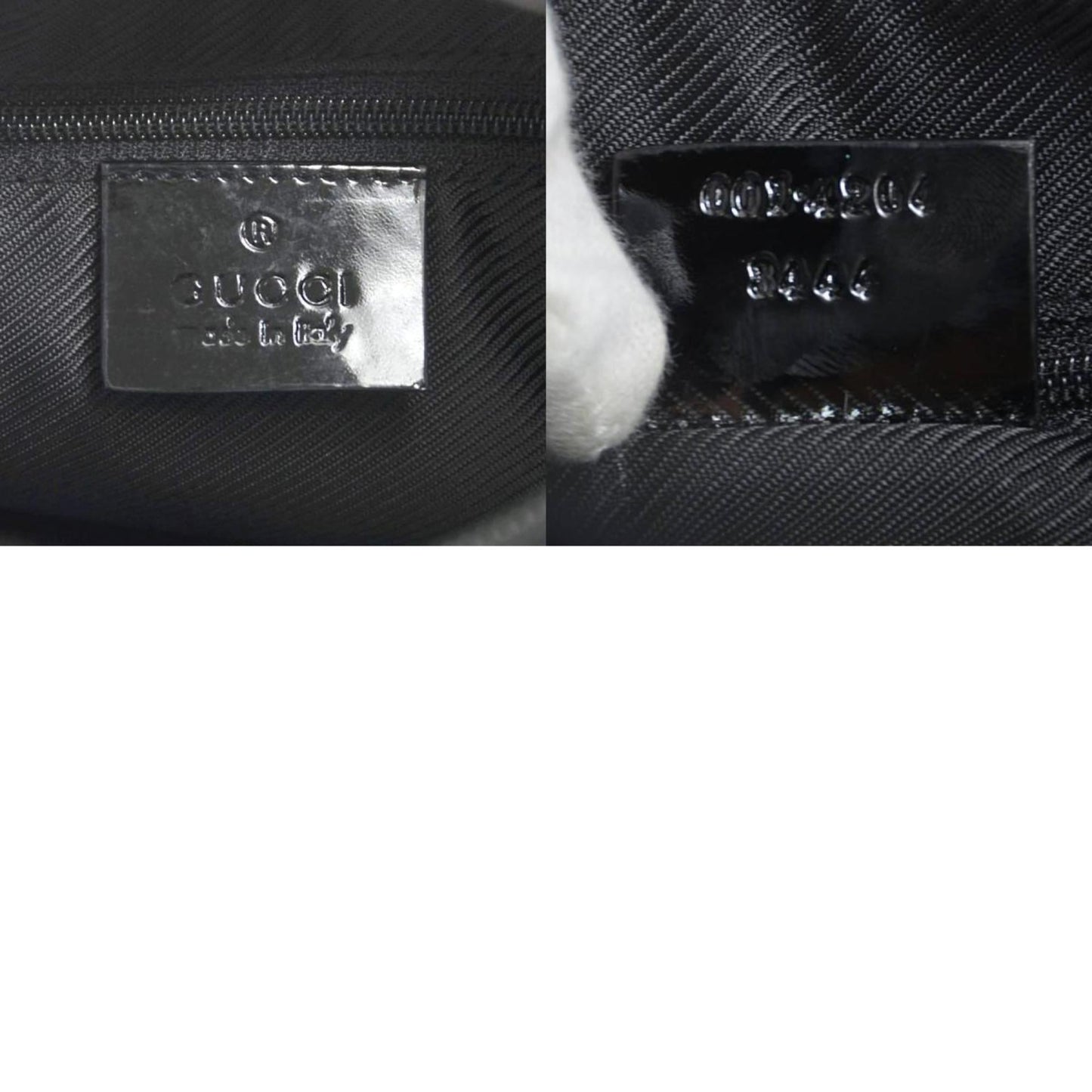 Gucci Black Gg Canvas Patent Leather Shoulder Bag