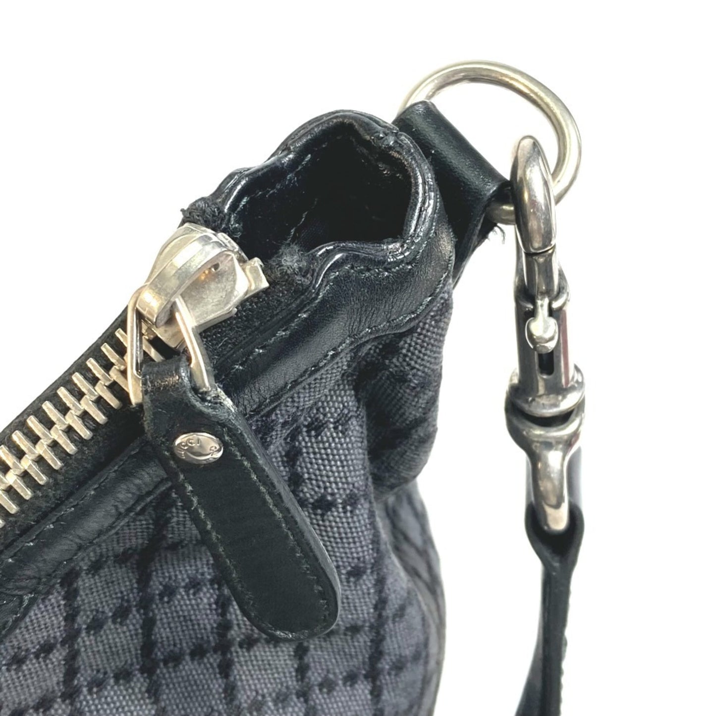 Gucci Diamante Black Gray Canvas Shoulder Bag