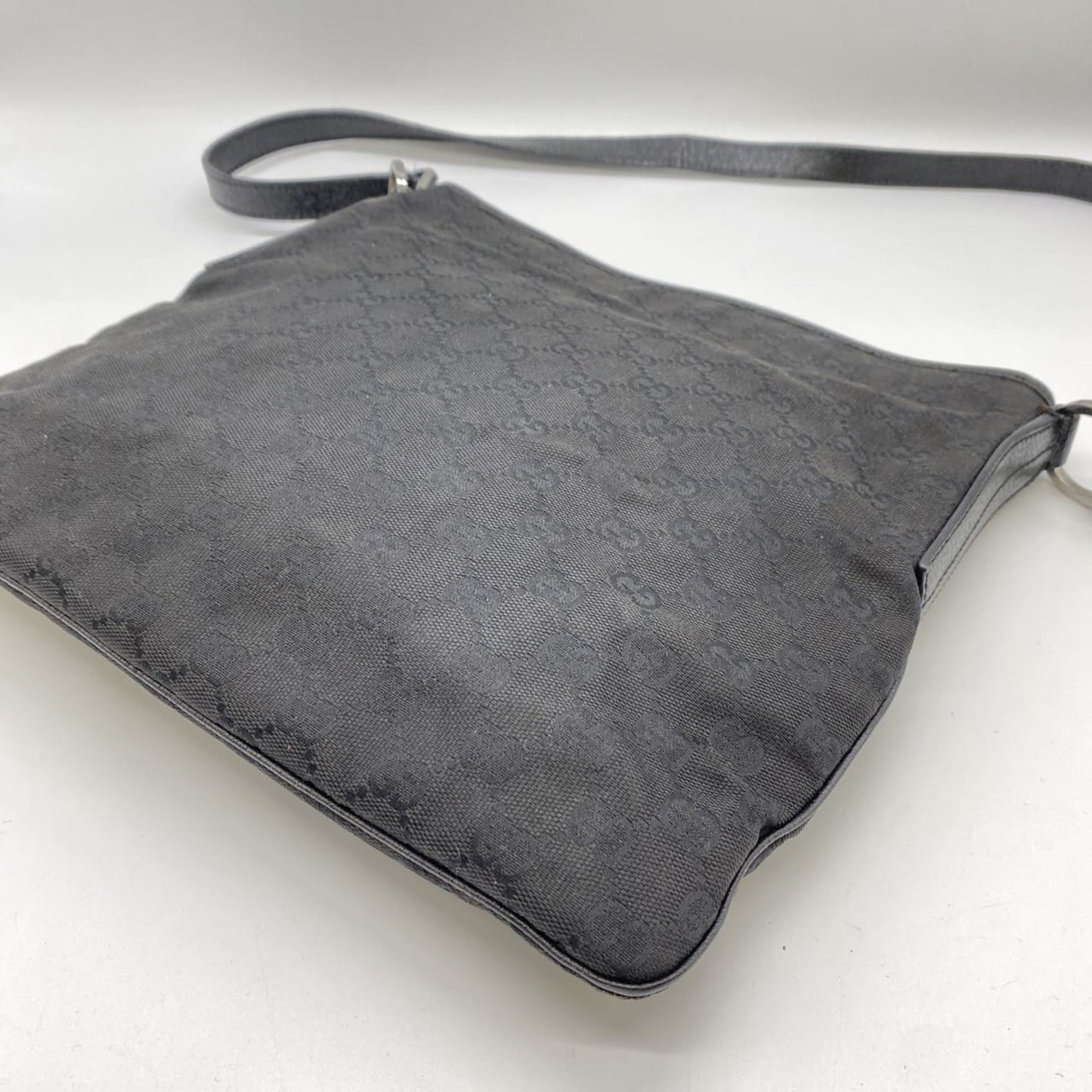 Gucci Black Gg Canvas Shoulder Bag