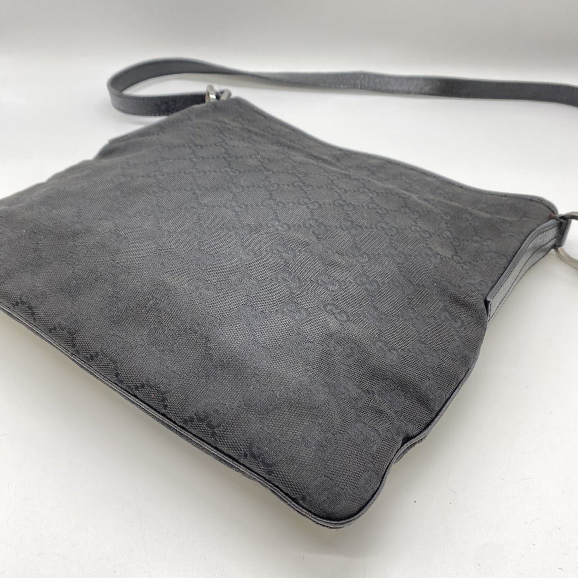 Gucci Black Gg Canvas Shoulder Bag