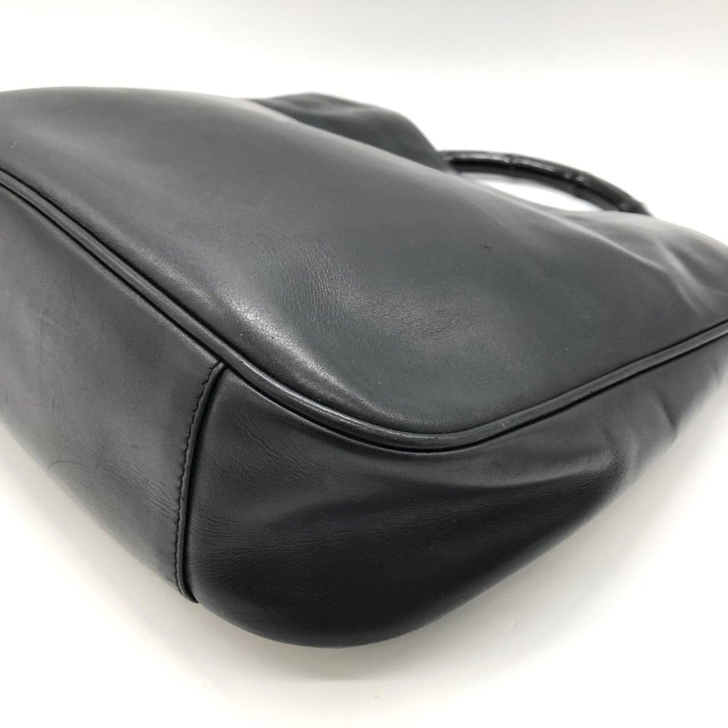 Gucci Black Bamboo Leather Handbag Shoulder Bag