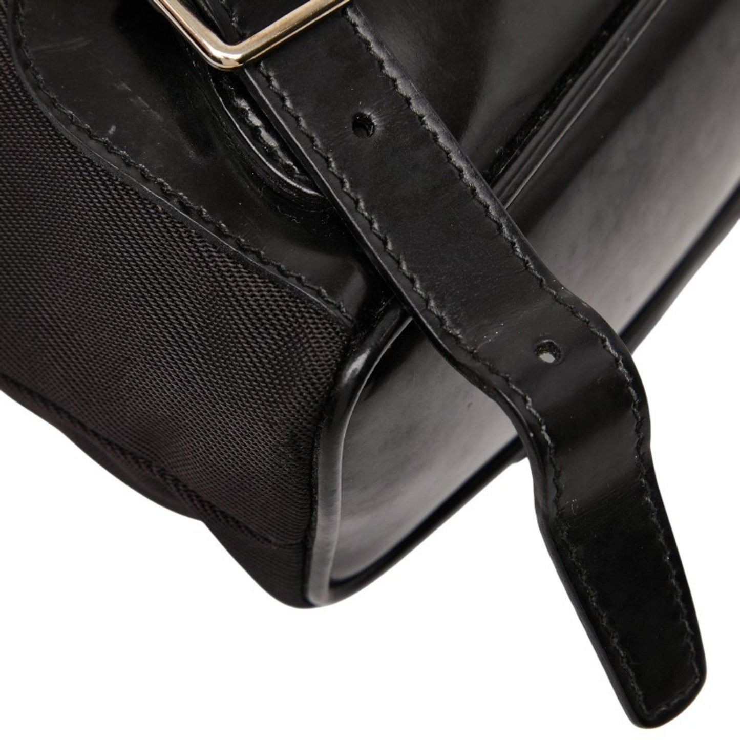 Gucci Black Nylon Leather Backpack