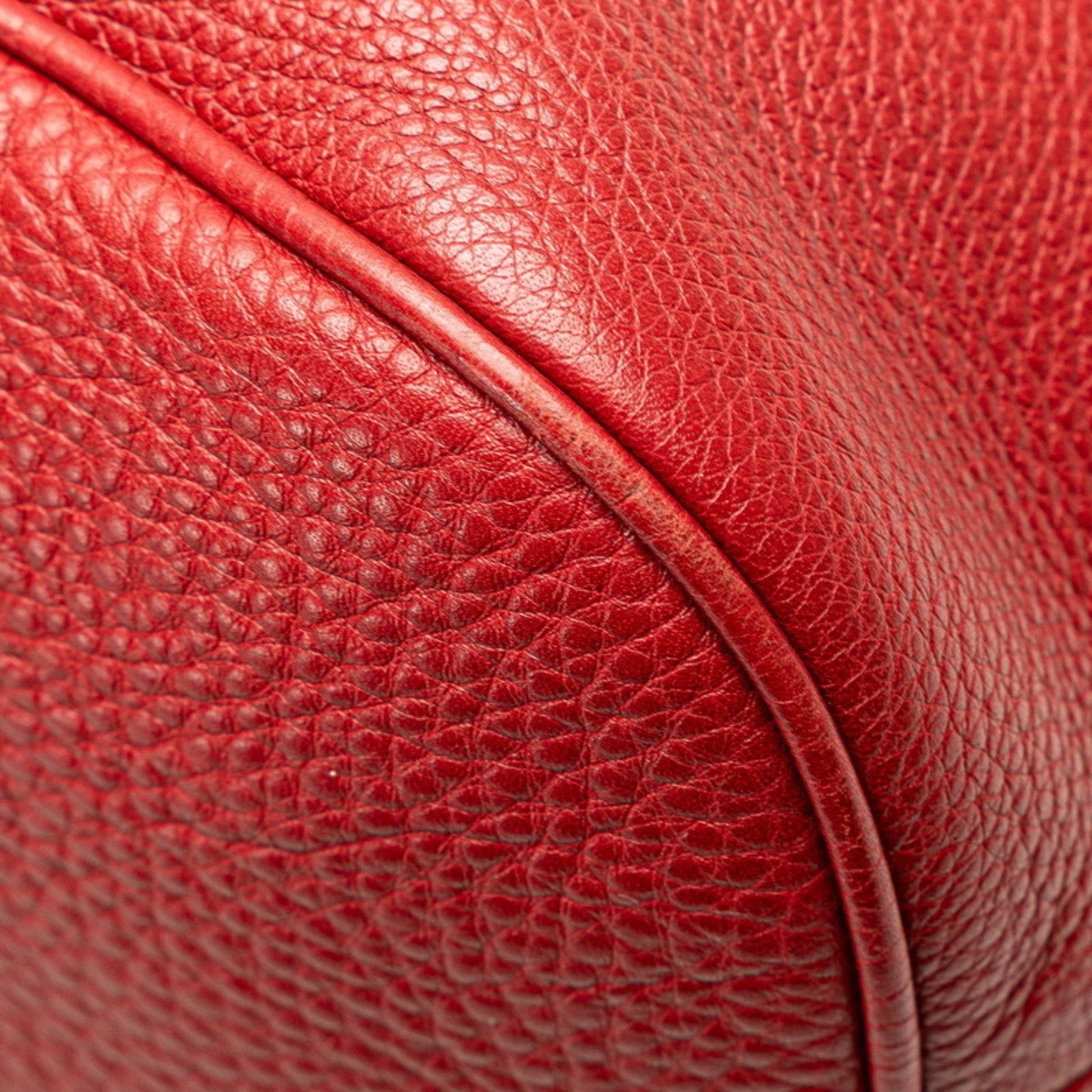 Gucci Red Color Leather Handbag Shoulder Bag