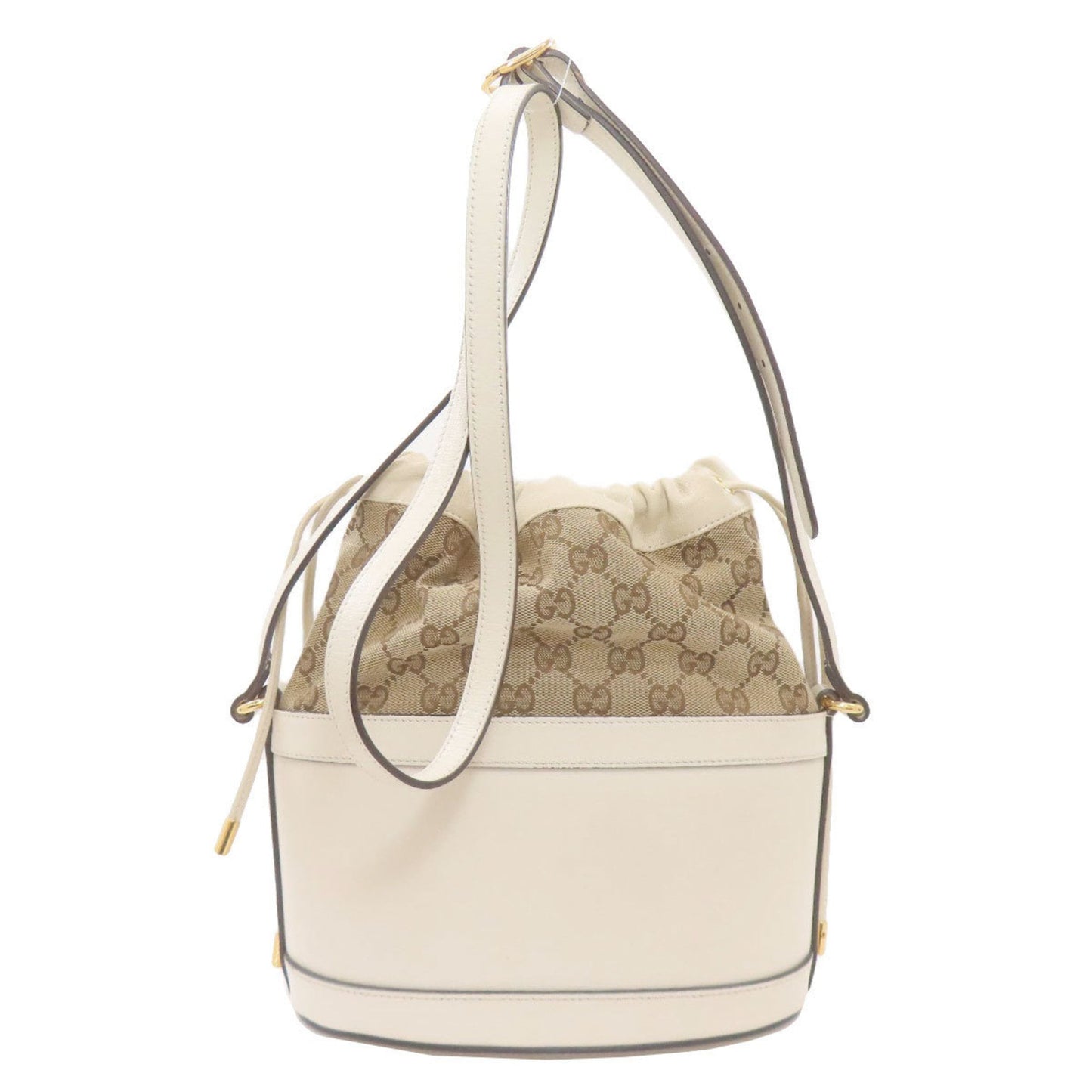 Gucci Horsebit Brown White Gg Canvas Shoulder Bag