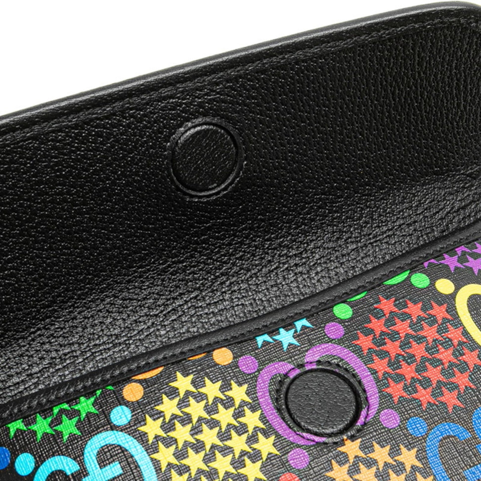 Gucci Black Multi-Color Pvc Leather Sling Bag