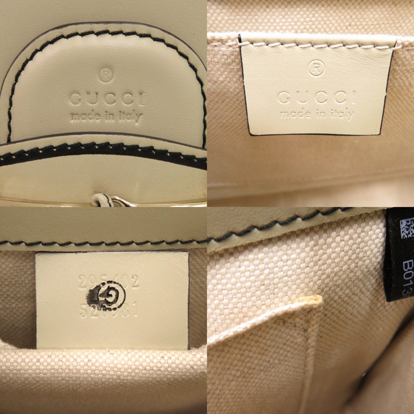 Gucci Beige White Gg Canvas Leather Shoulder Bag